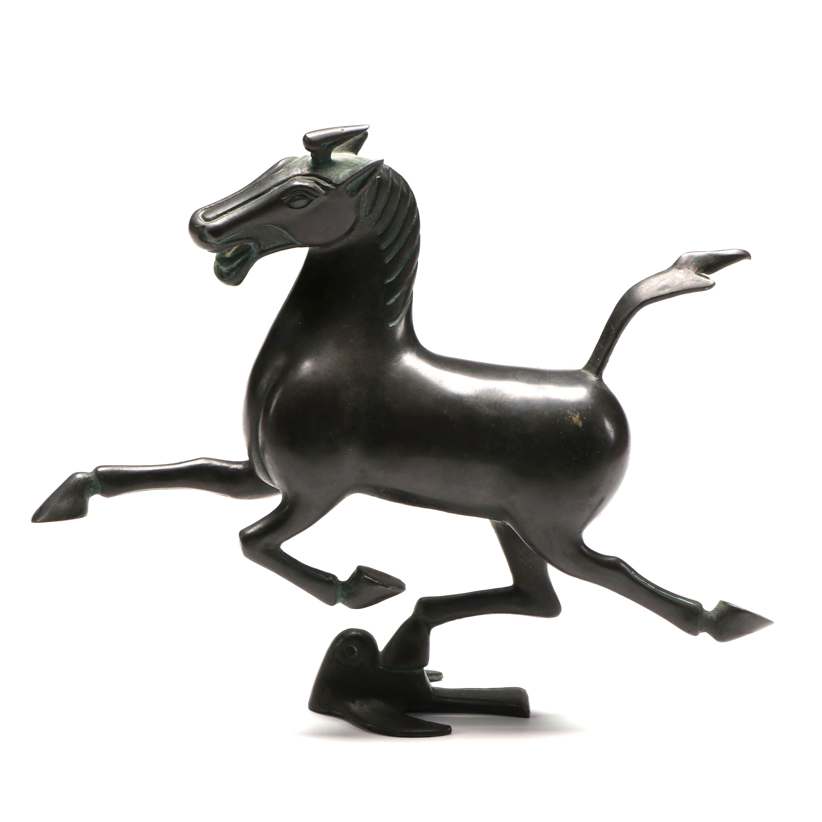 Replica "Flying Horse of Gansu" Patinated Brass Sculpture