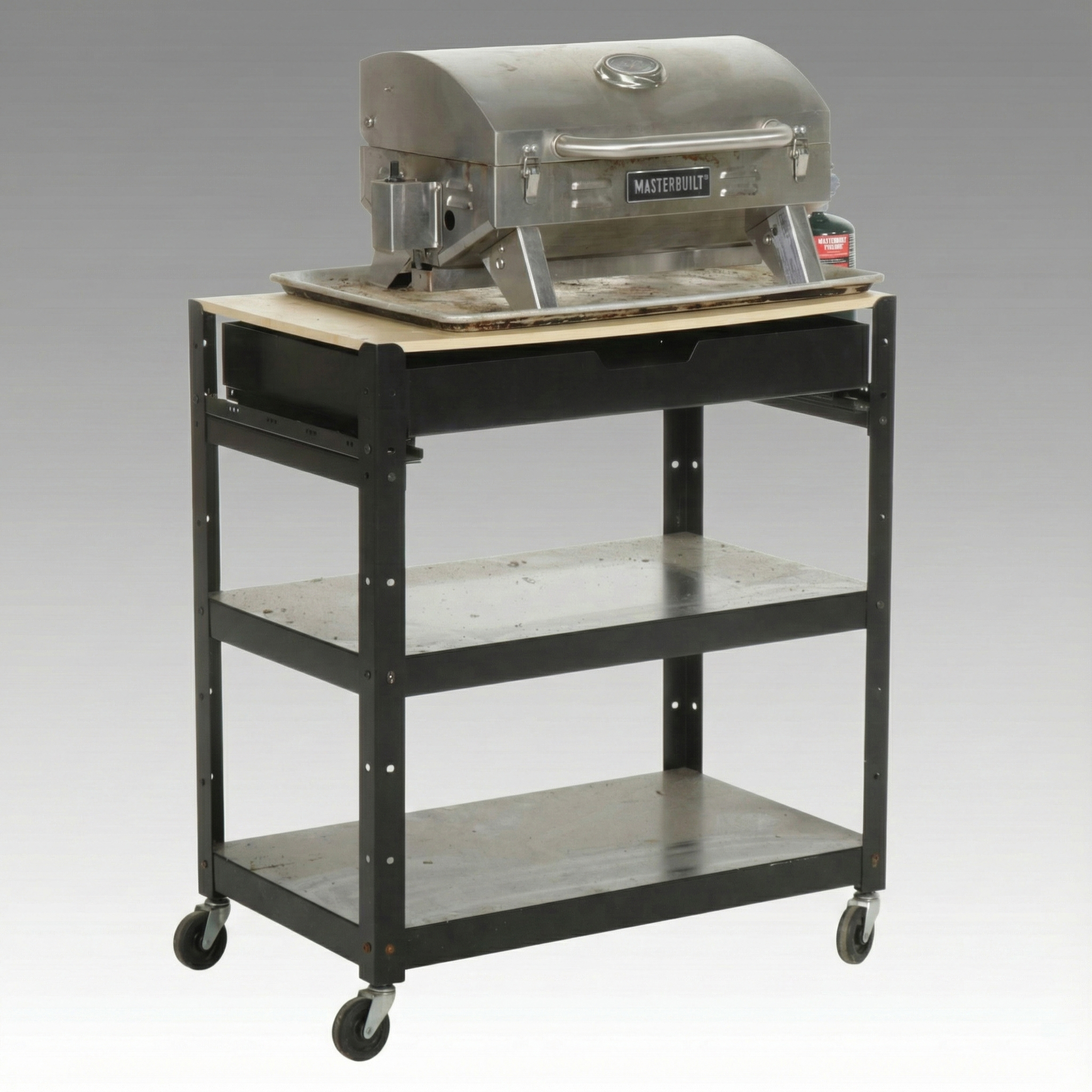 Masterbuilt Portable LP Gas Grill with Rolling Cart and Cover