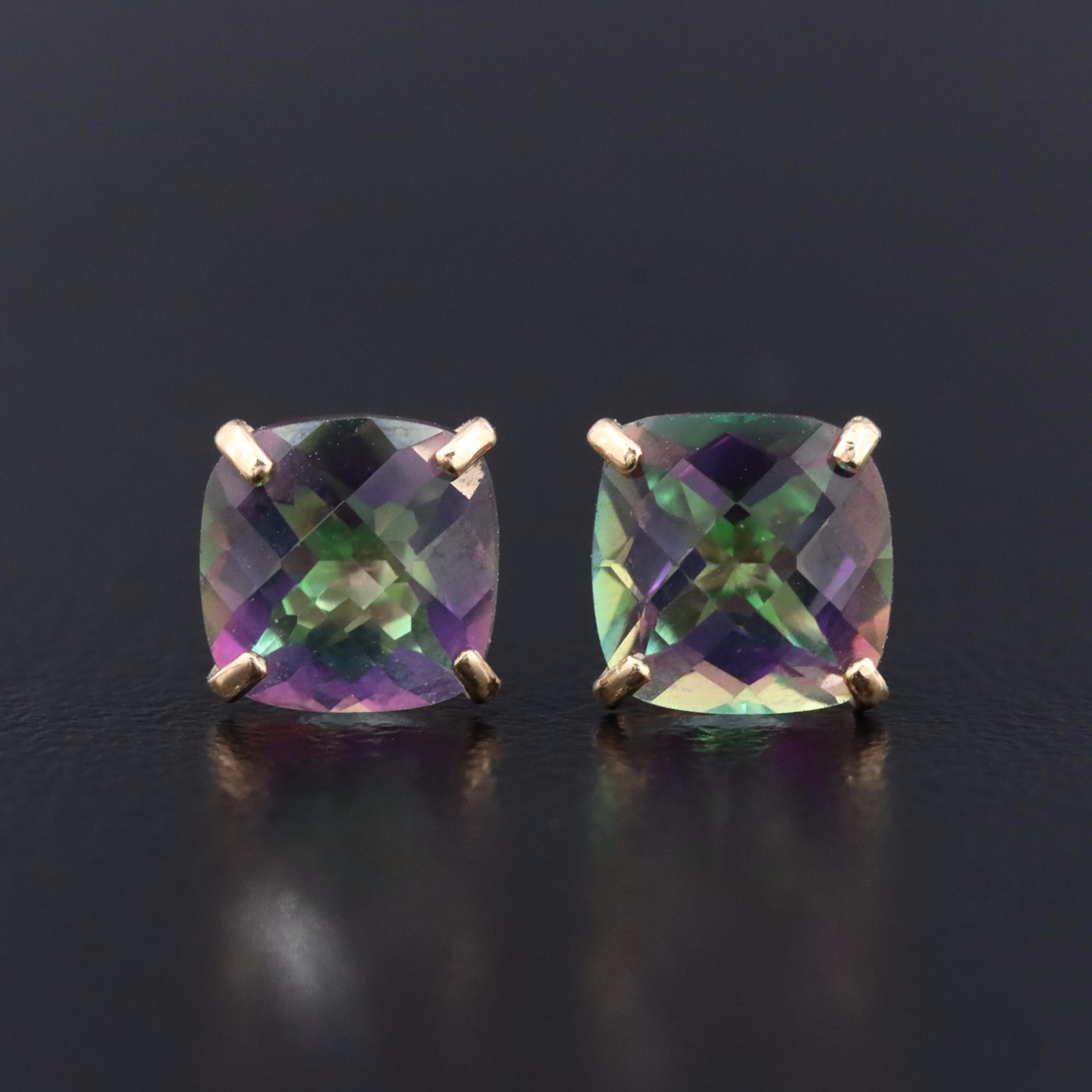 14K Mystic Topaz Stud Earrings