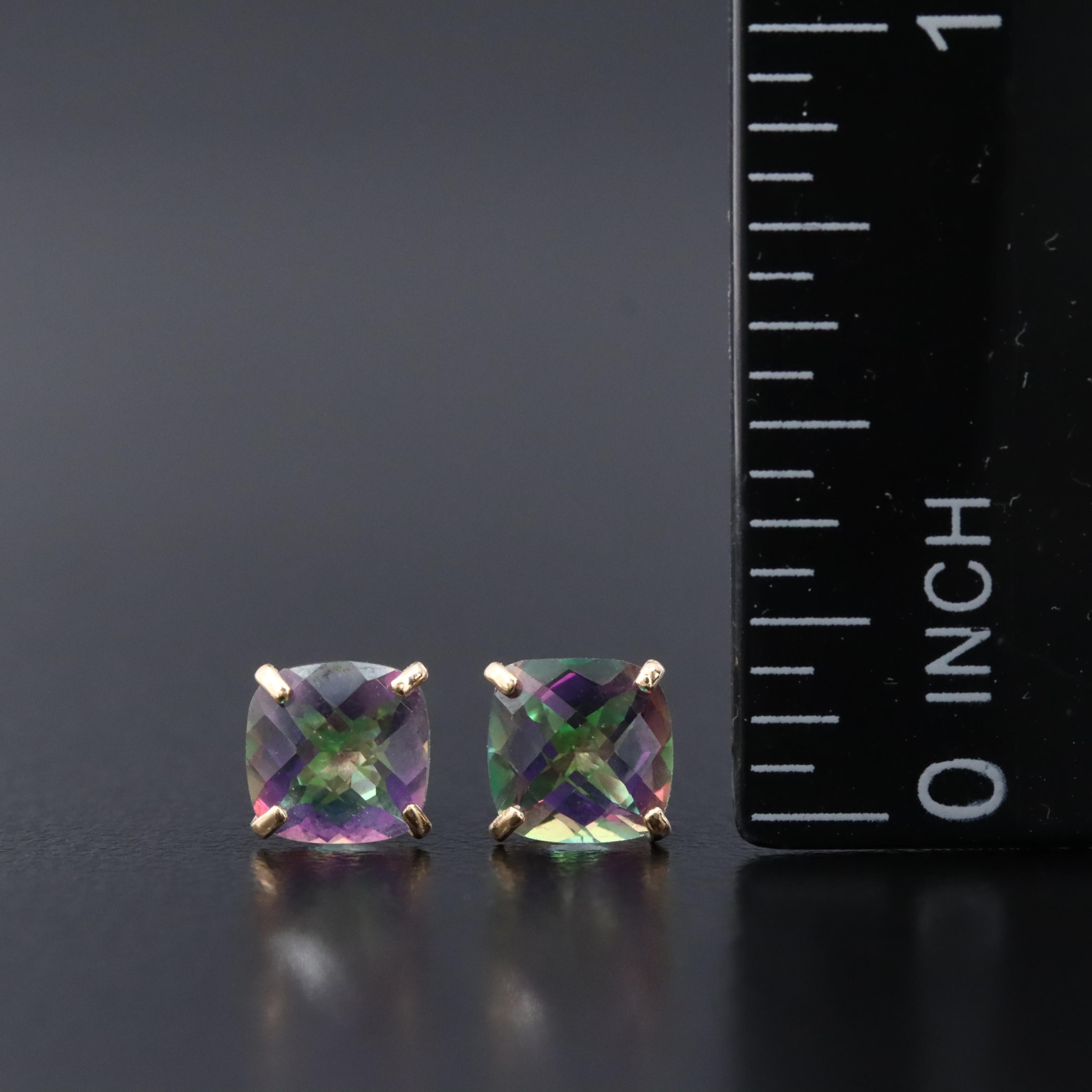 14K Mystic Topaz Stud Earrings