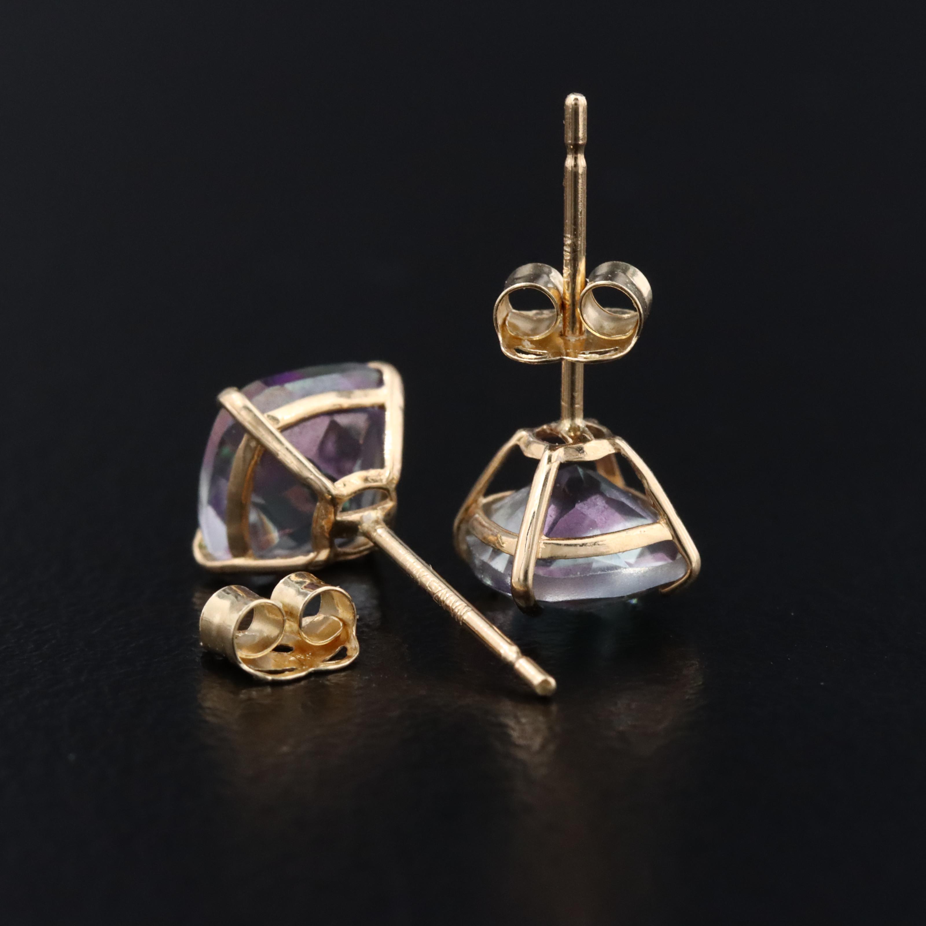 14K Mystic Topaz Stud Earrings