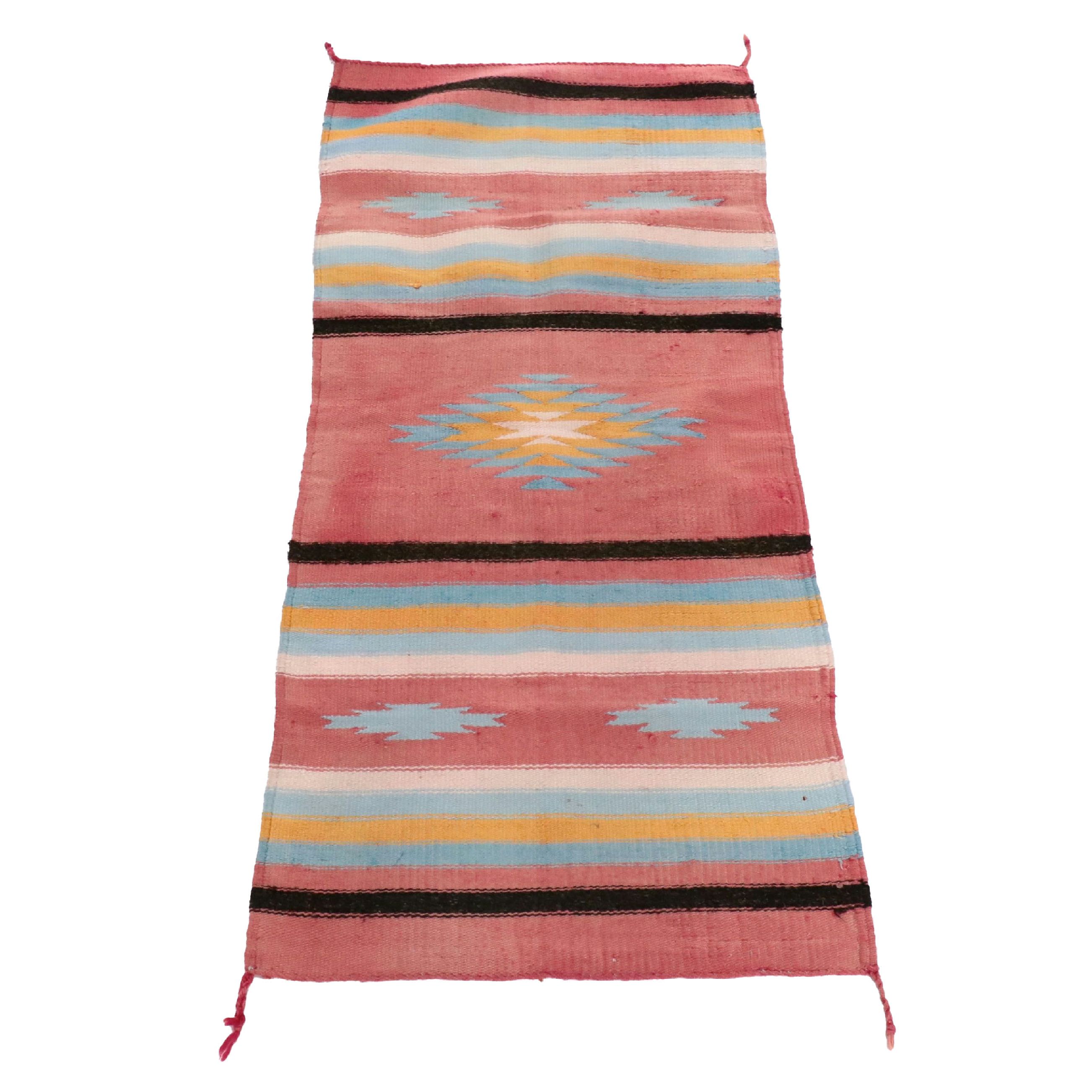 2'2 x 5'5 Handwoven Mexican Chimayo Accent Rug