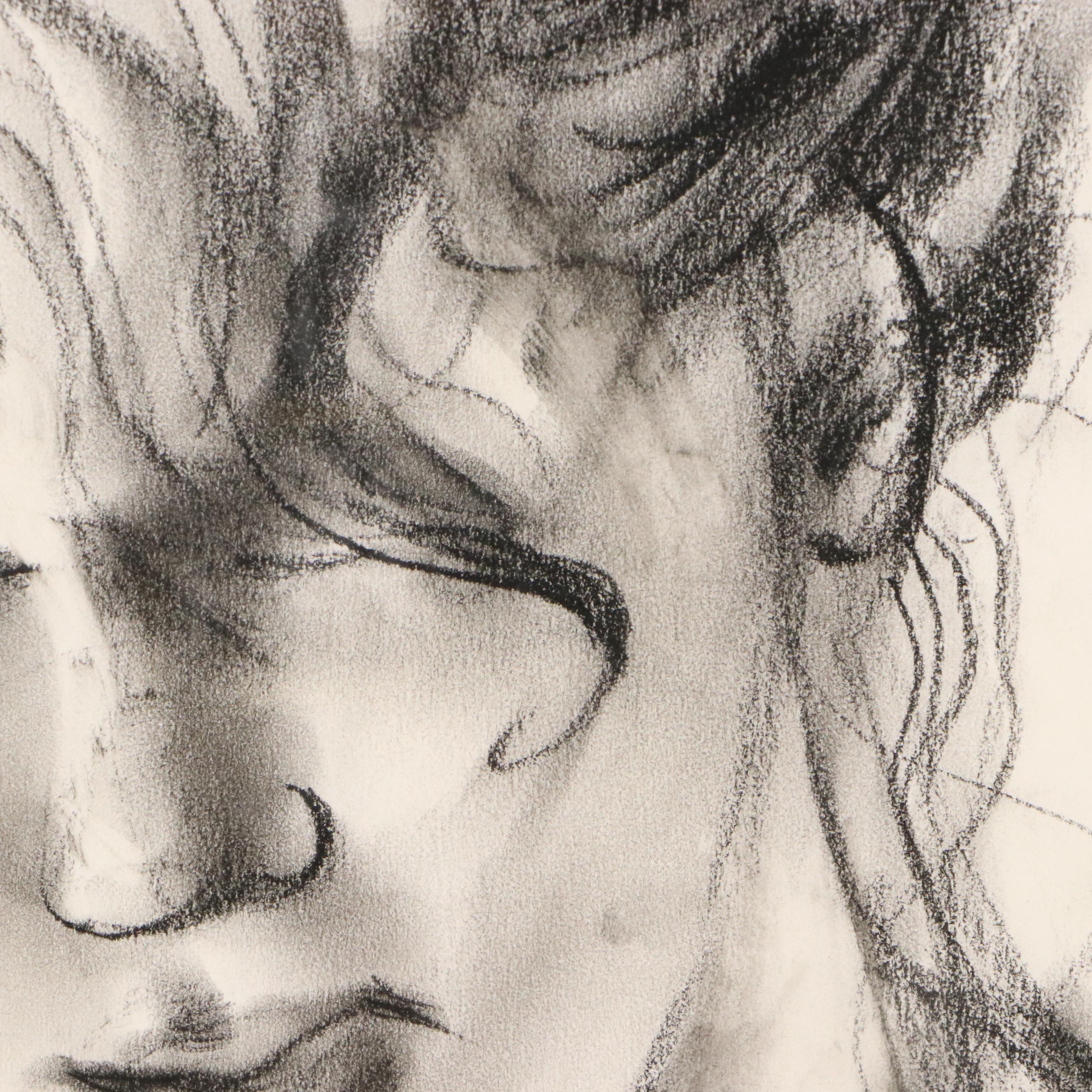 Joanne Honschopp Female Portrait Drawing, 21st Century