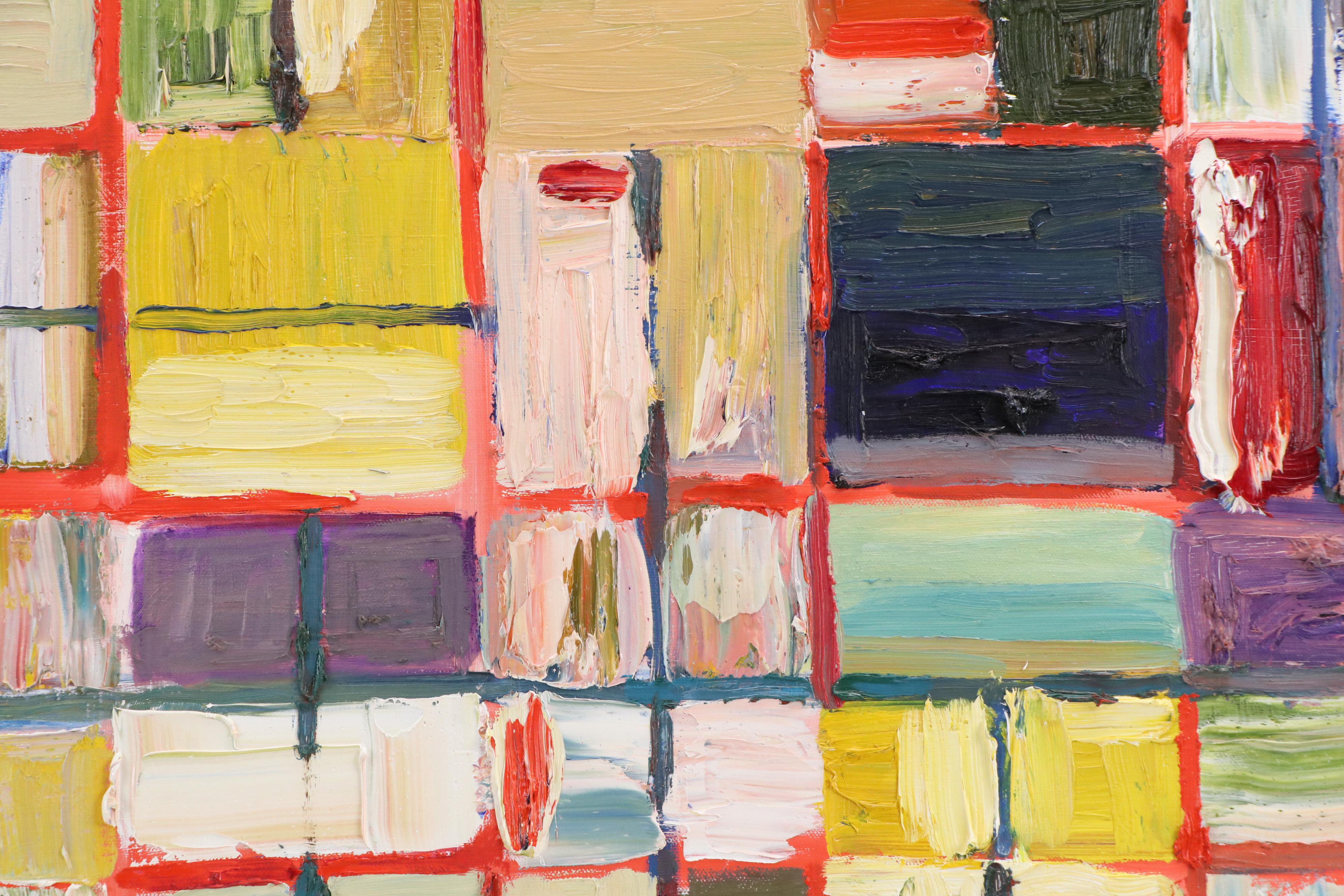 Mauri Moskowitz Abstract Geometric Oil Painting