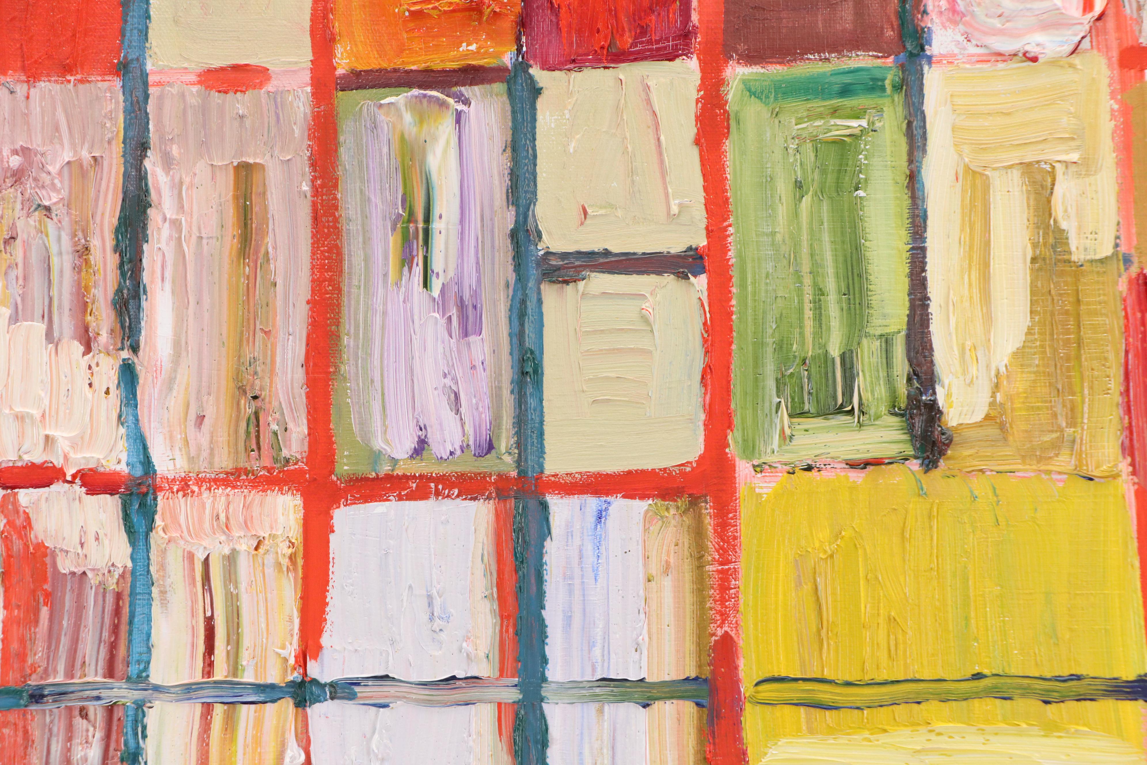 Mauri Moskowitz Abstract Geometric Oil Painting