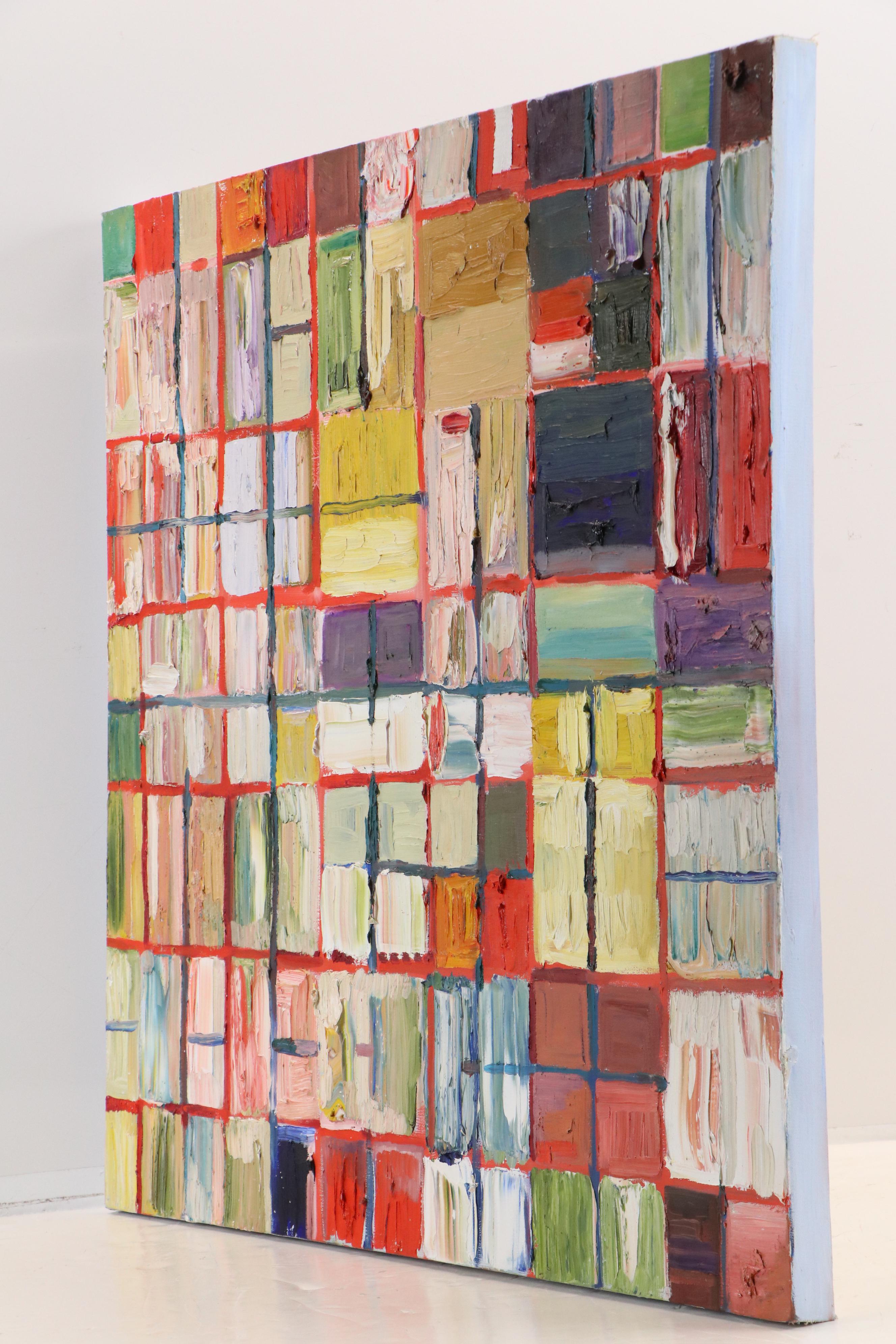 Mauri Moskowitz Abstract Geometric Oil Painting