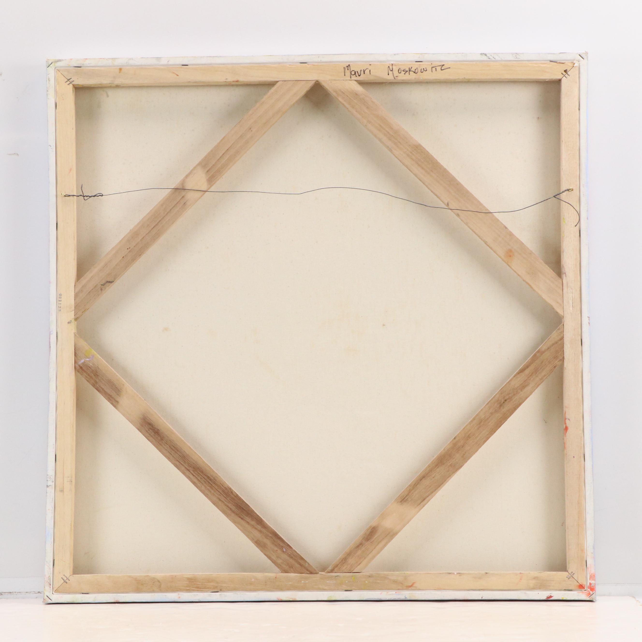 Mauri Moskowitz Abstract Geometric Oil Painting