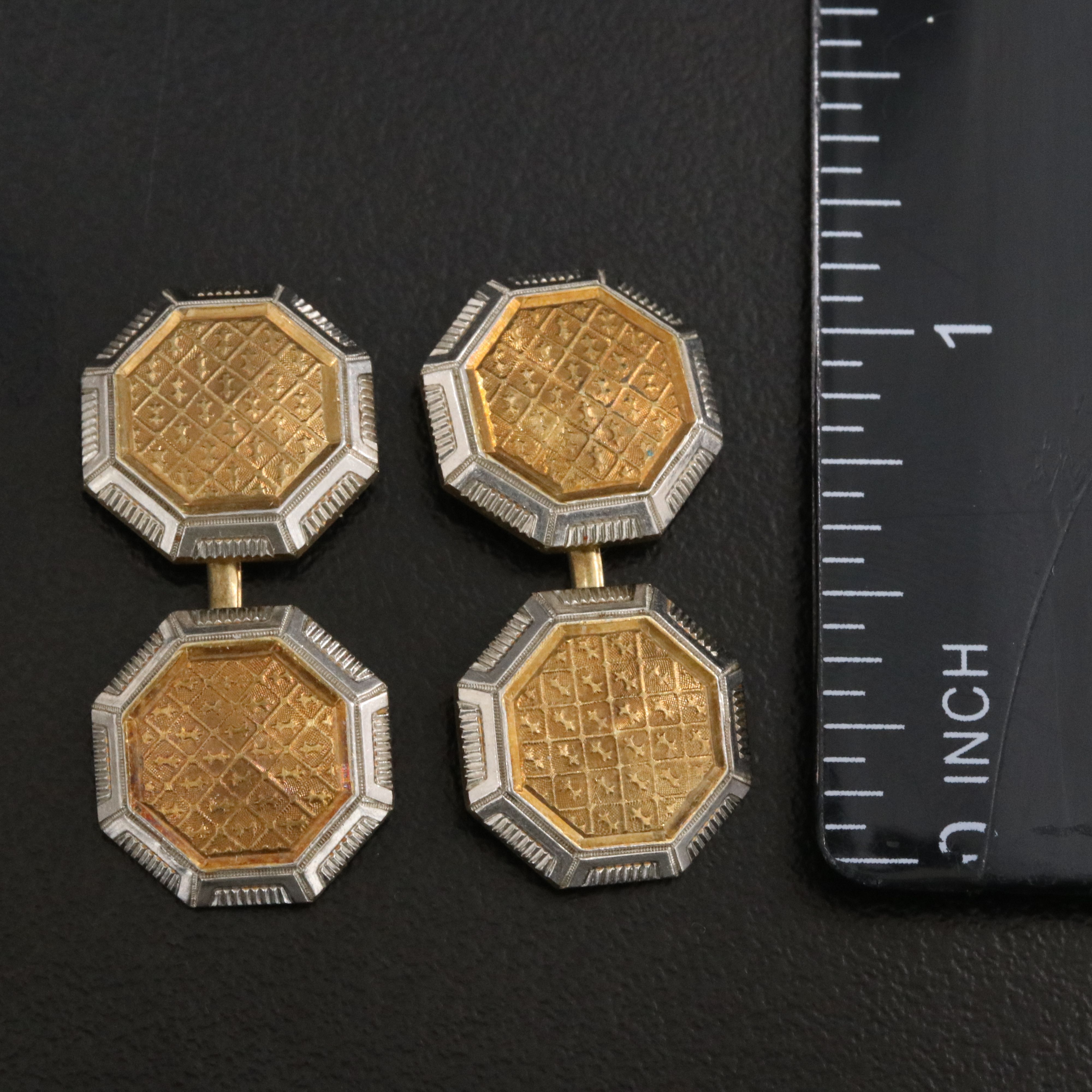 Vintage 14K Octagonal Cufflinks