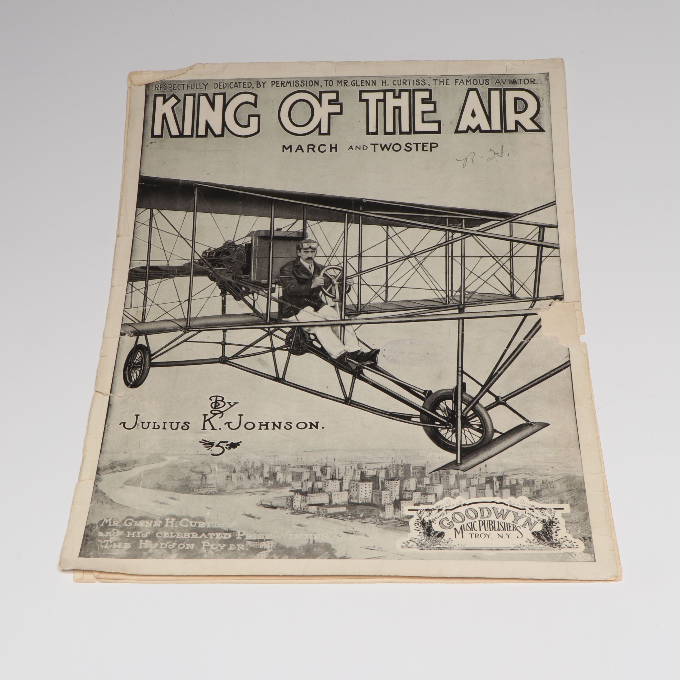 "King of the Air" Sheet Music by Julius Johnson with Other Antique Ephemera