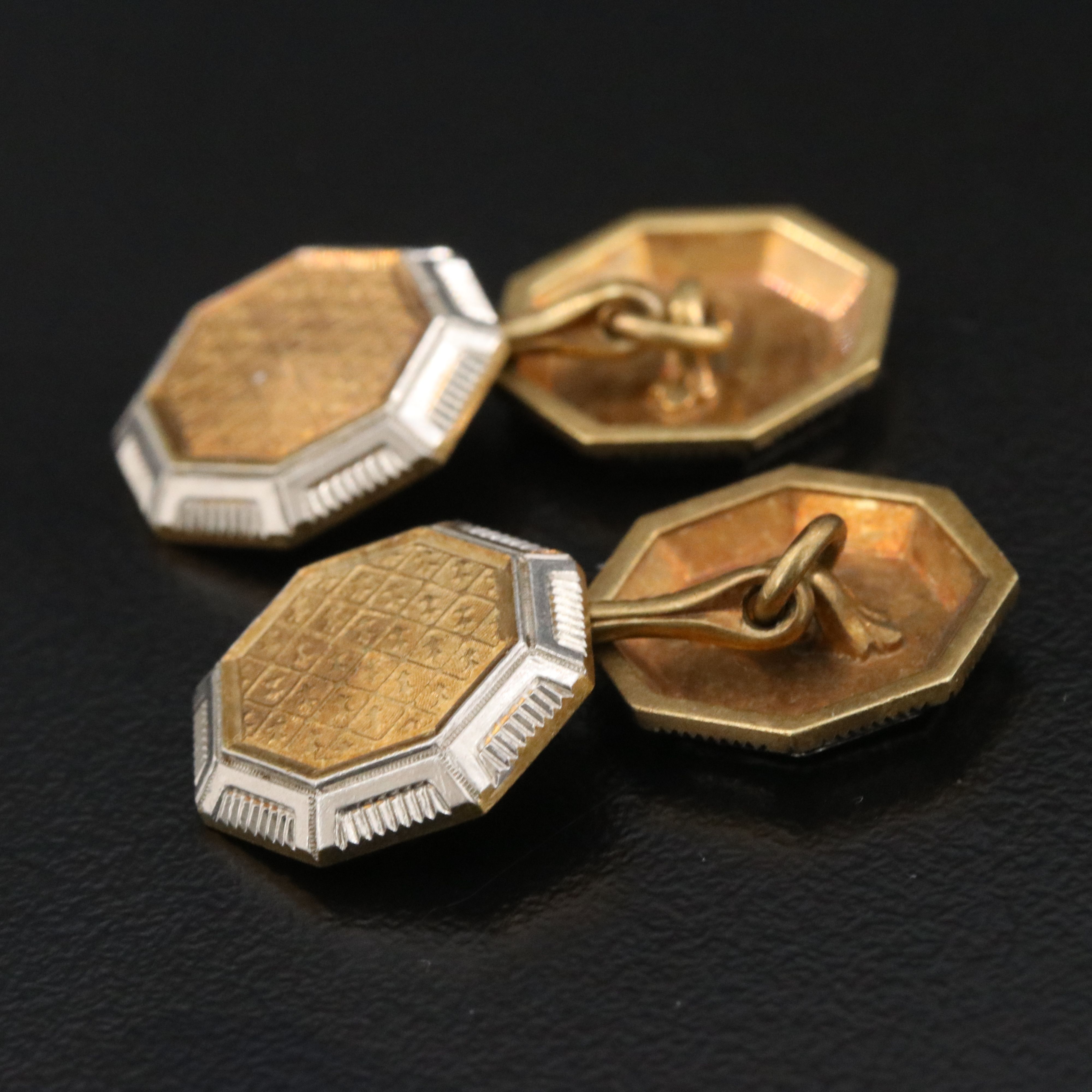 Vintage 14K Octagonal Cufflinks