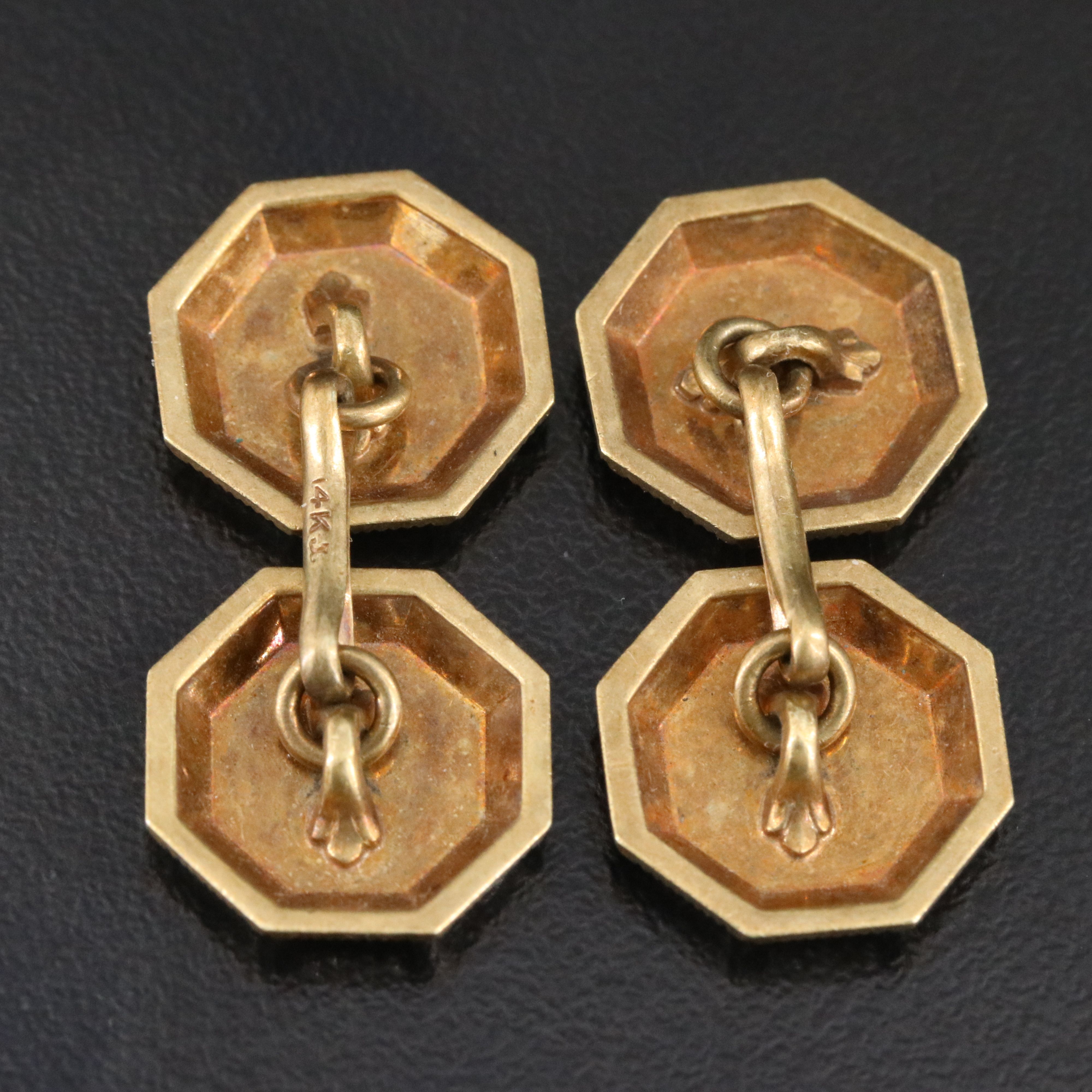 Vintage 14K Octagonal Cufflinks
