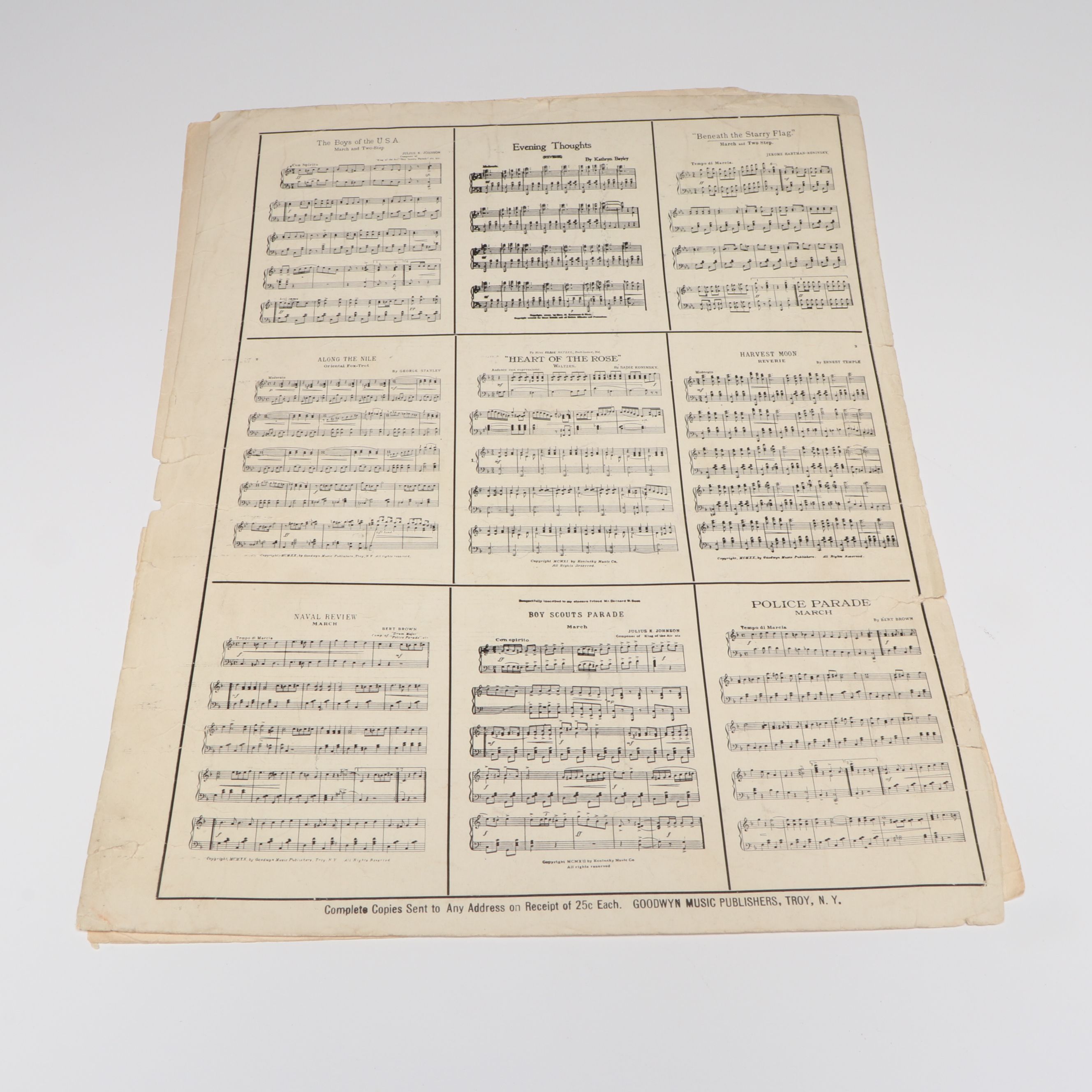 "King of the Air" Sheet Music by Julius Johnson with Other Antique Ephemera
