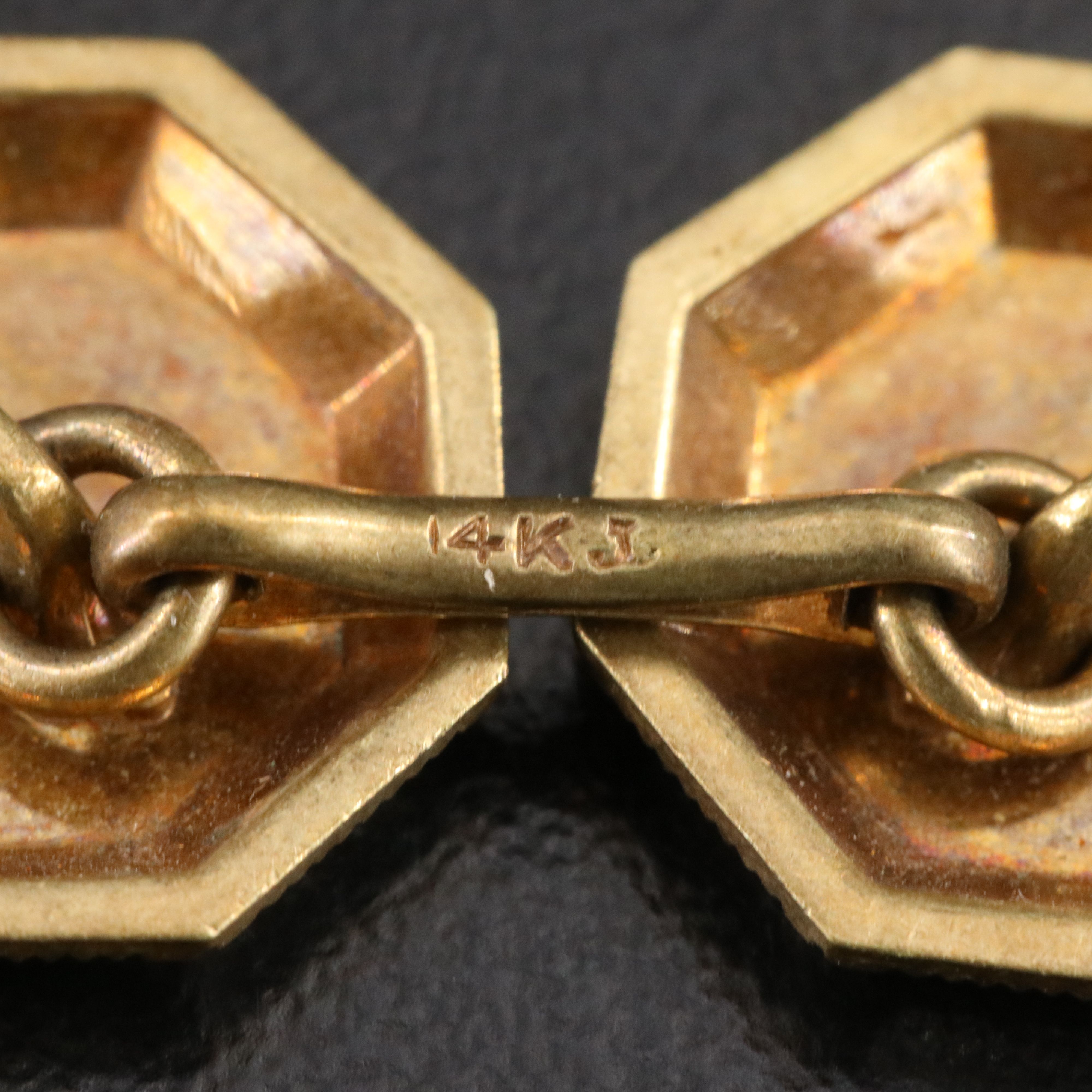 Vintage 14K Octagonal Cufflinks