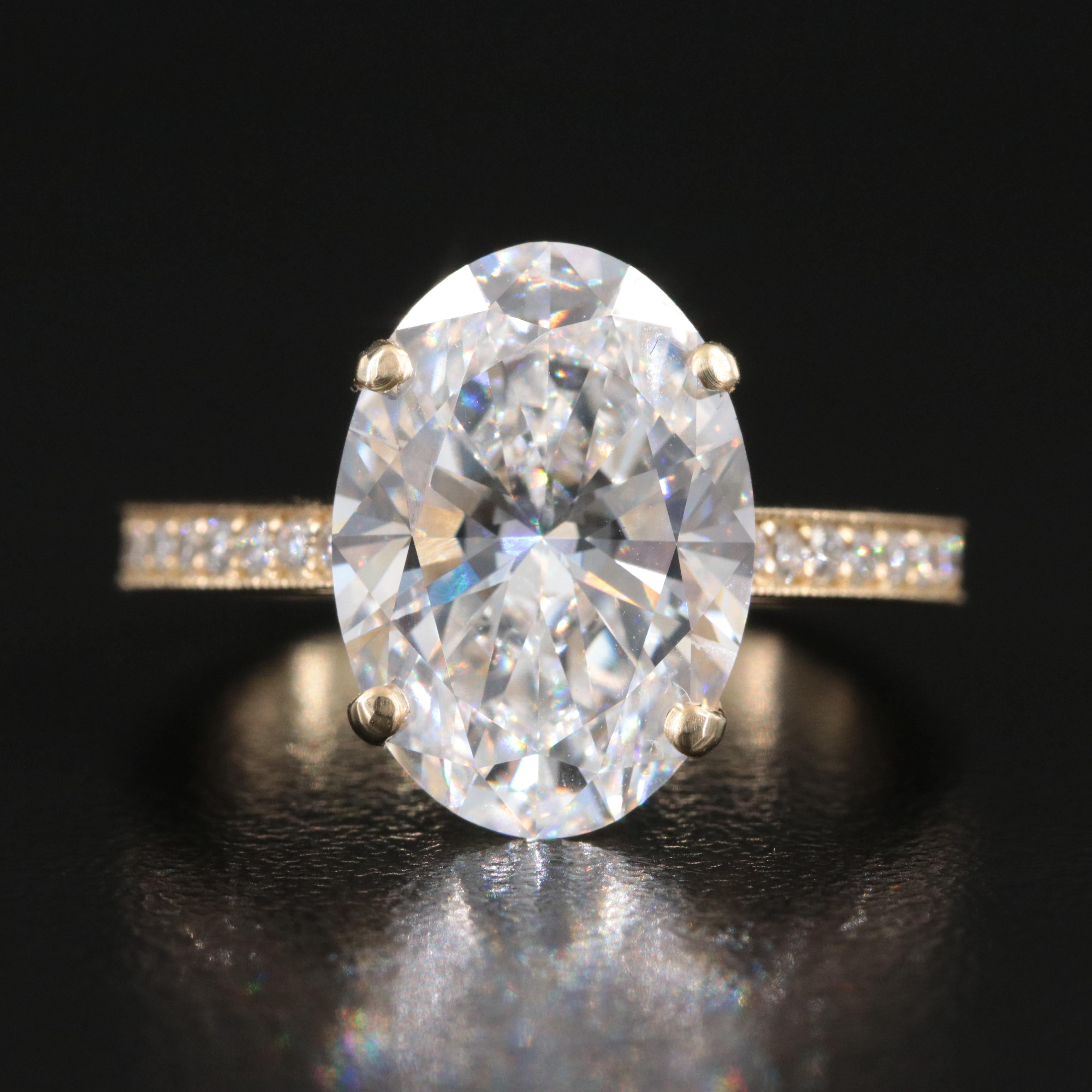 14K 5.29 CTW Lab Grown Diamond Ring with IGI Report