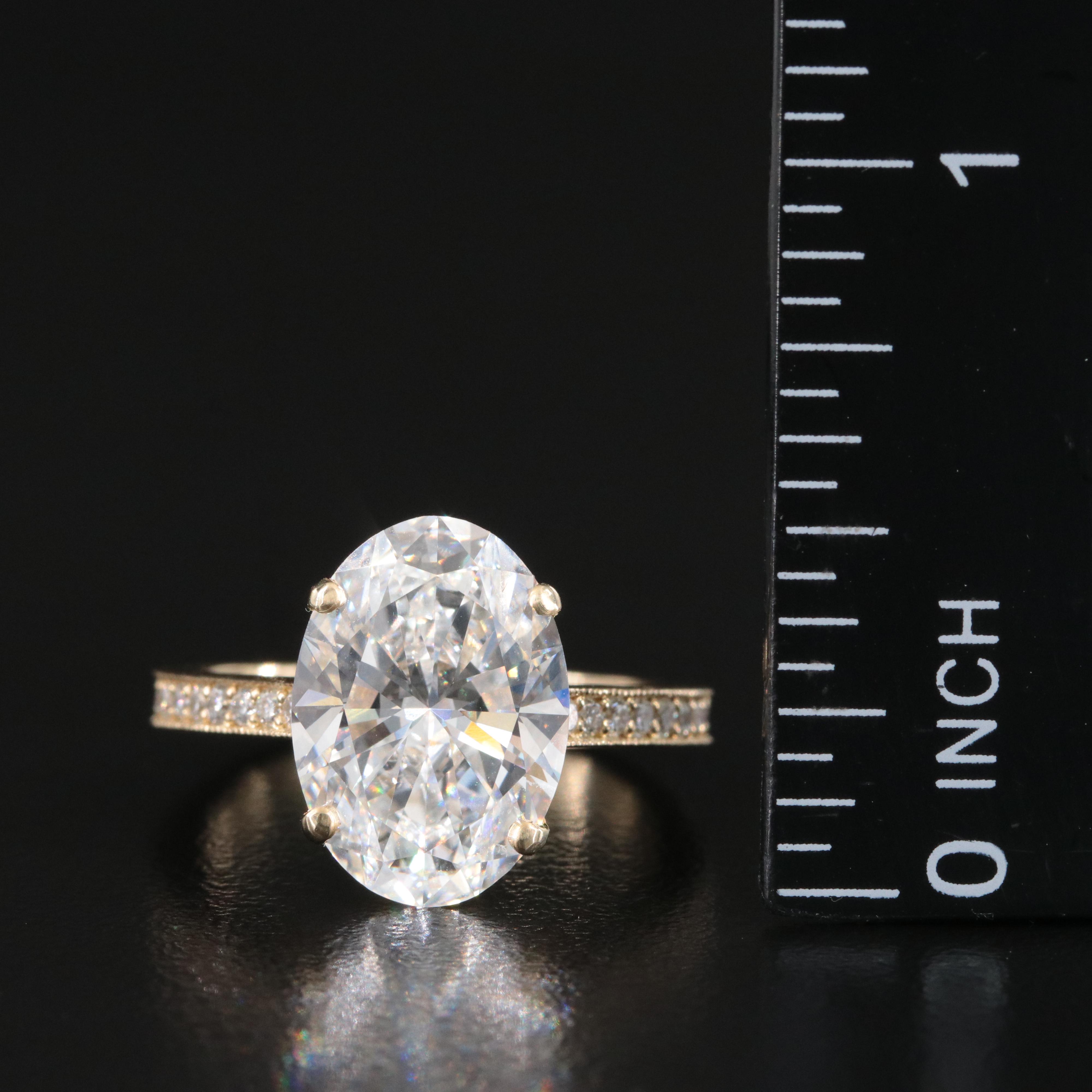 14K 5.29 CTW Lab Grown Diamond Ring with IGI Report