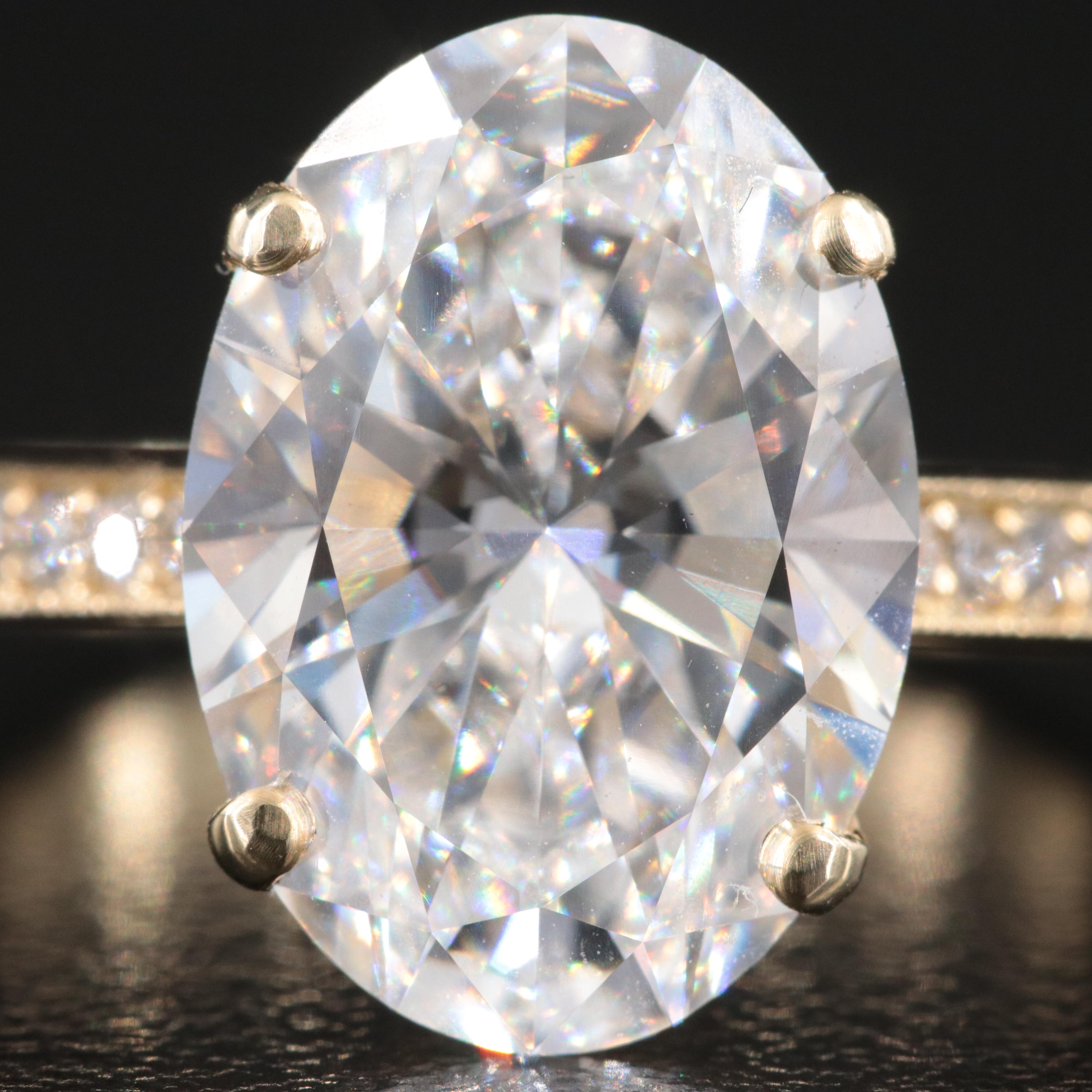 14K 5.29 CTW Lab Grown Diamond Ring with IGI Report