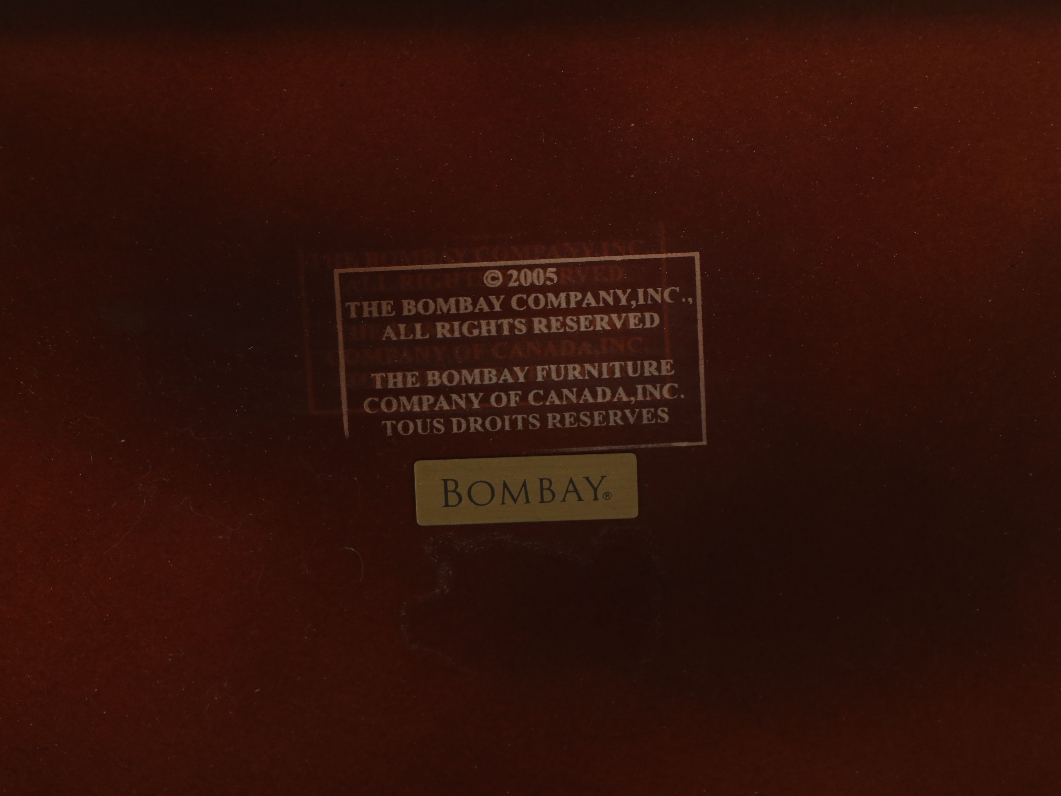 The Bombay Co. Mahogany Demilune Hall Table