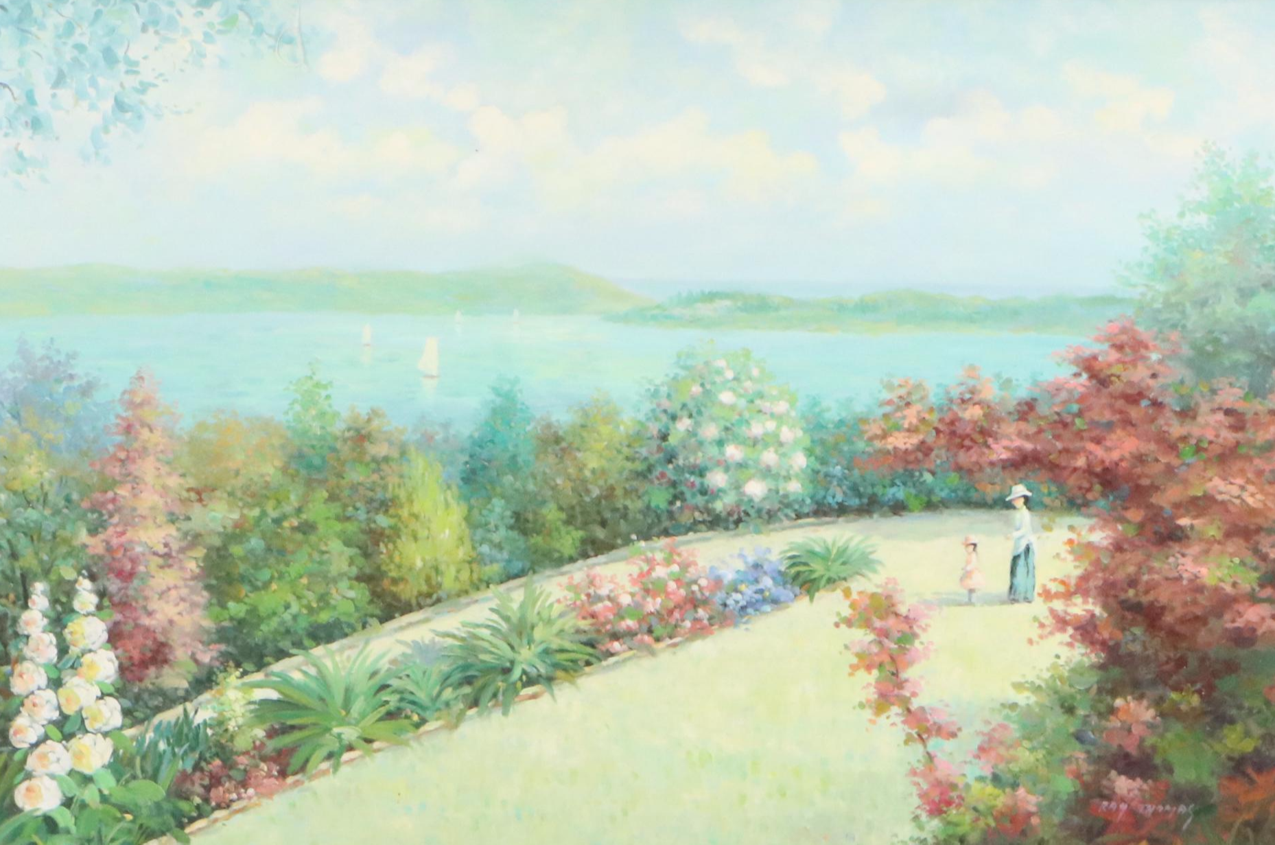 Ray Thomas Oil Painting "The Hillside," Mid to Late 20th Century