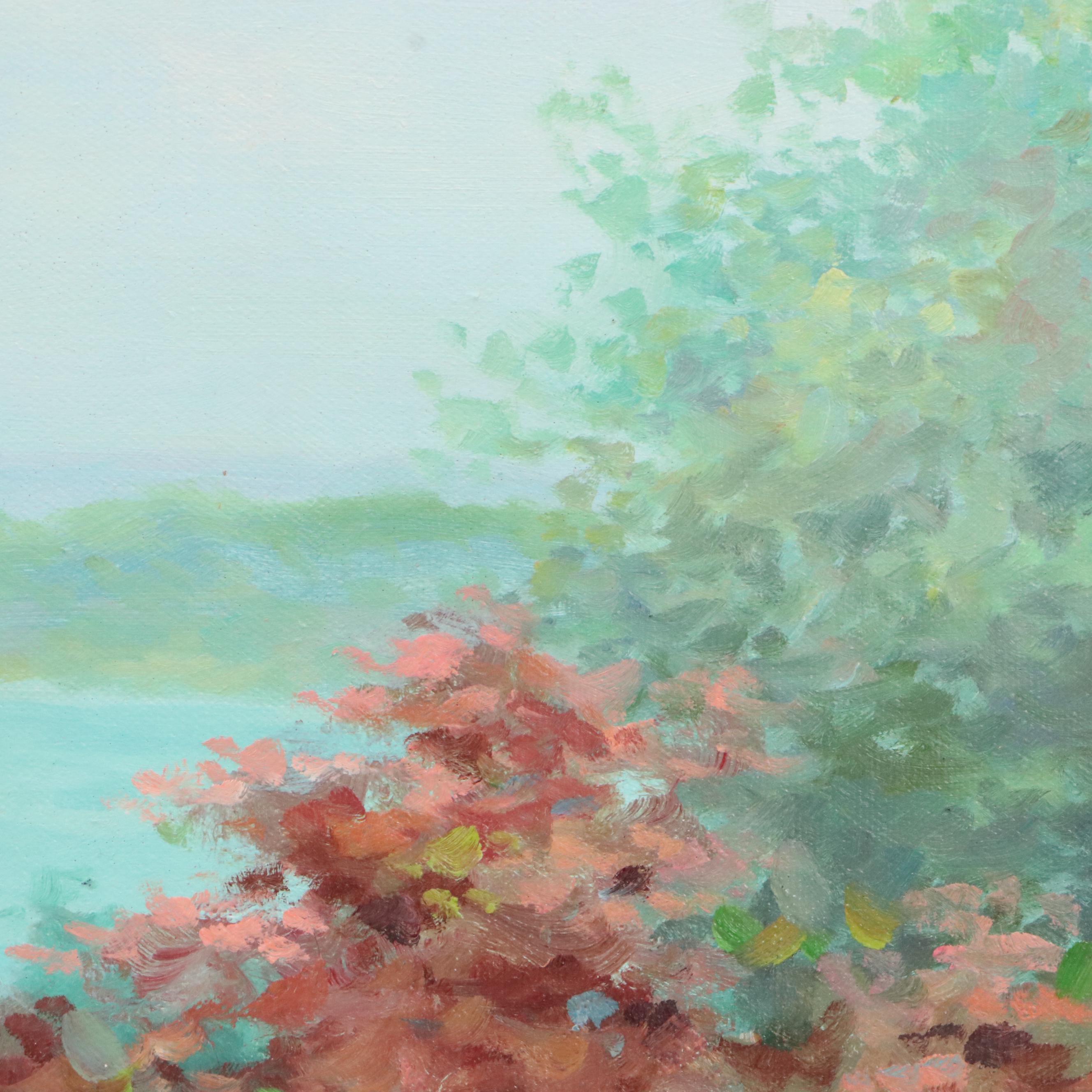 Ray Thomas Oil Painting "The Hillside," Mid to Late 20th Century