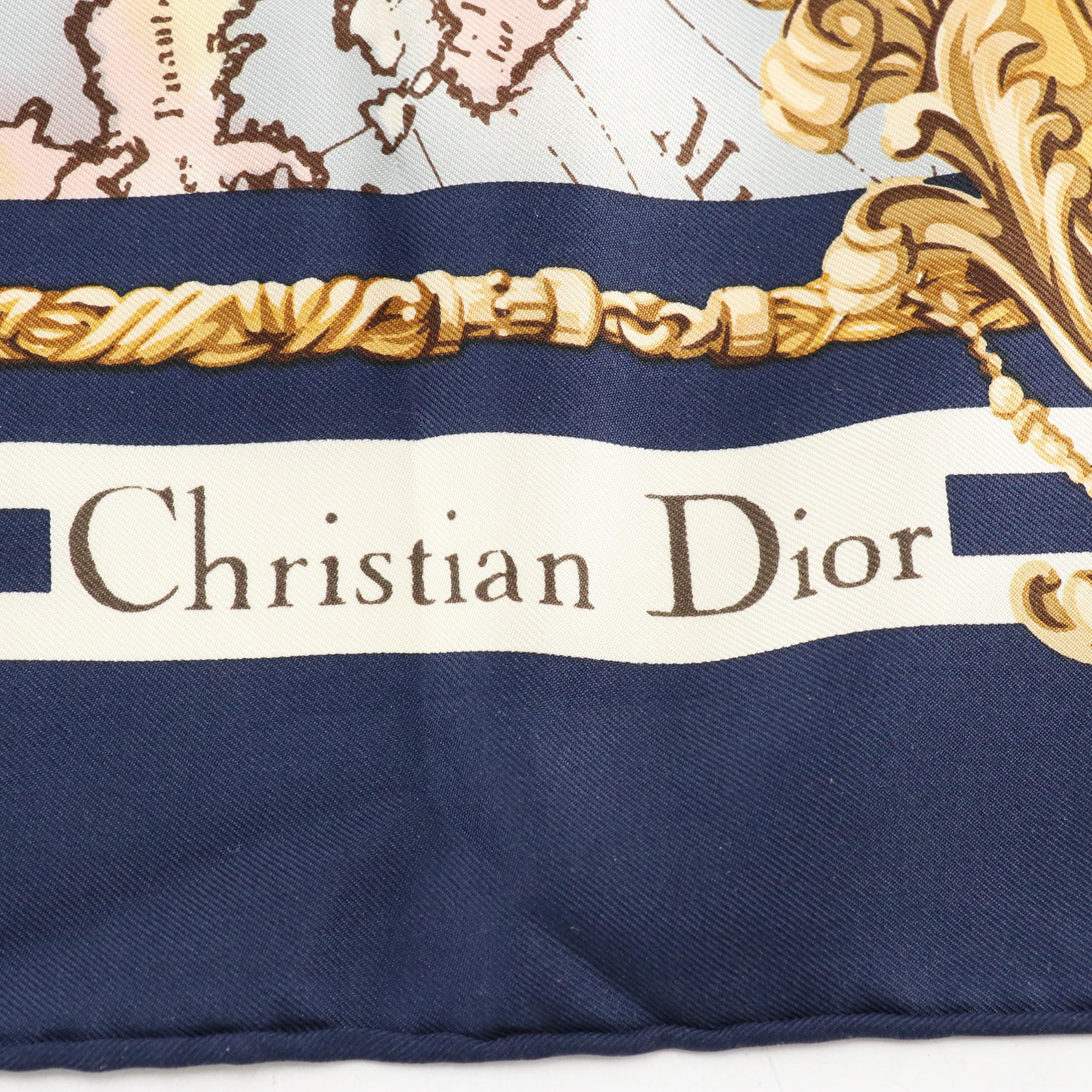 Christian Dior Around The World Silk Printed Scarf