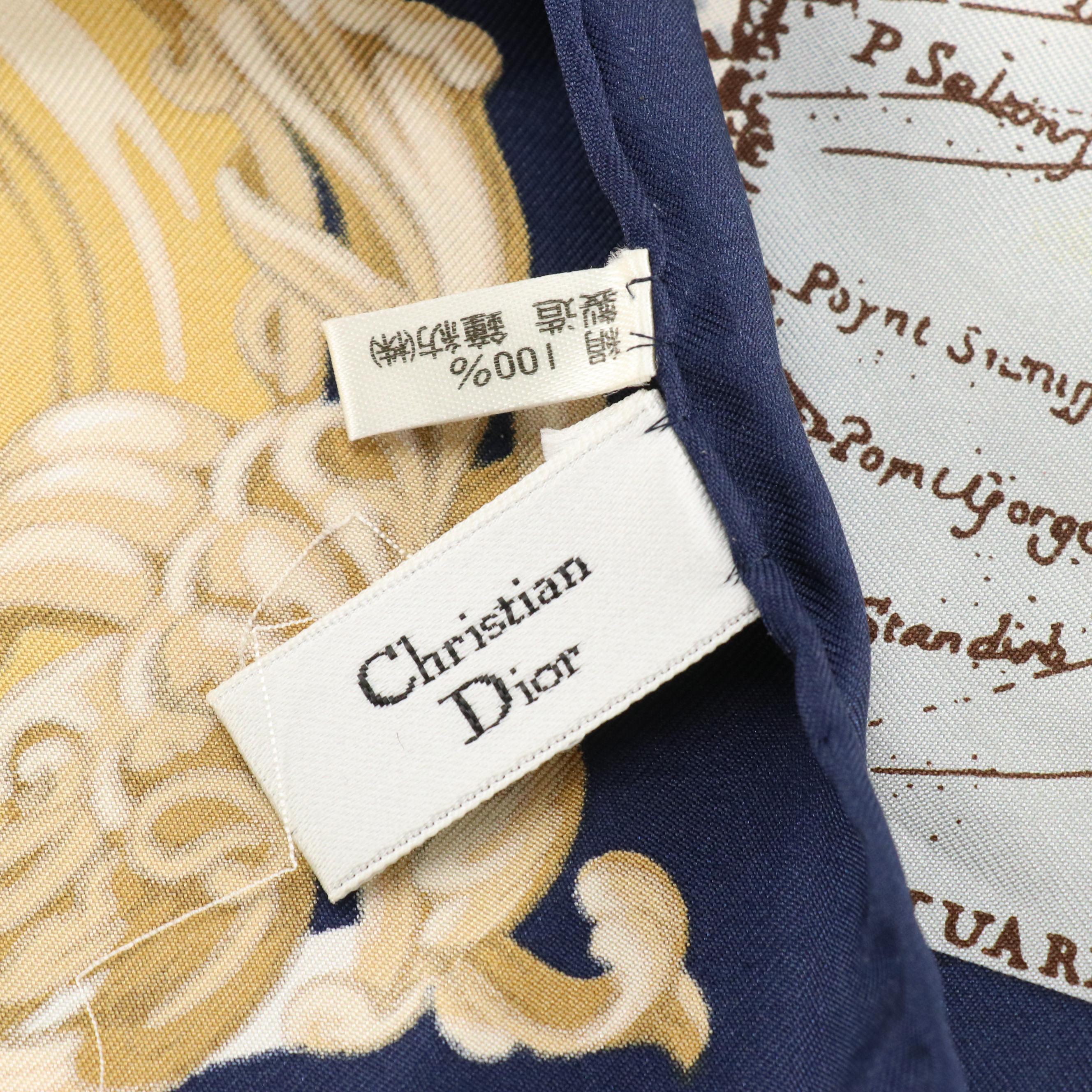 Christian Dior Around The World Silk Printed Scarf