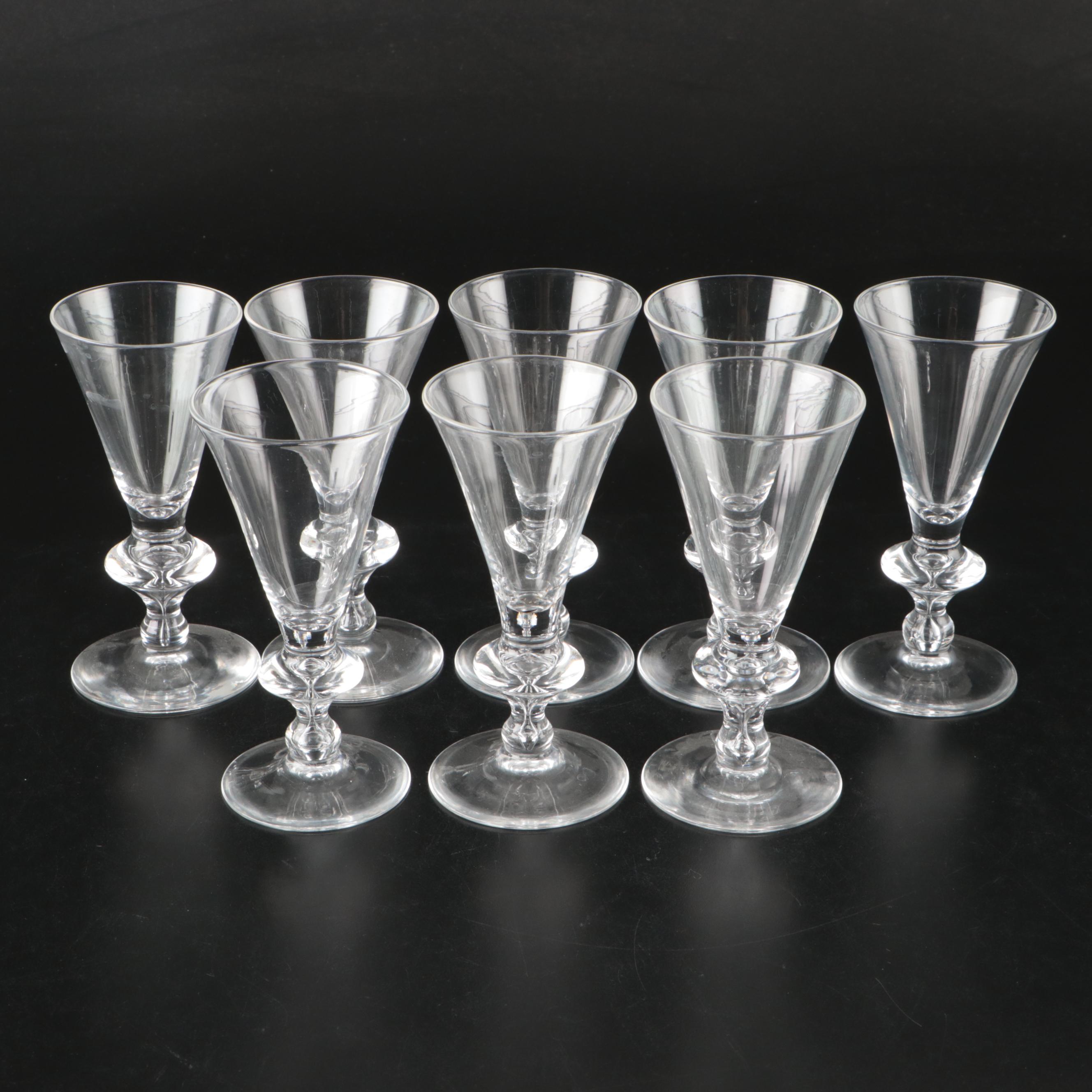 Steuben Crystal Fluted Champagne and Wine Glasses, 1930s
