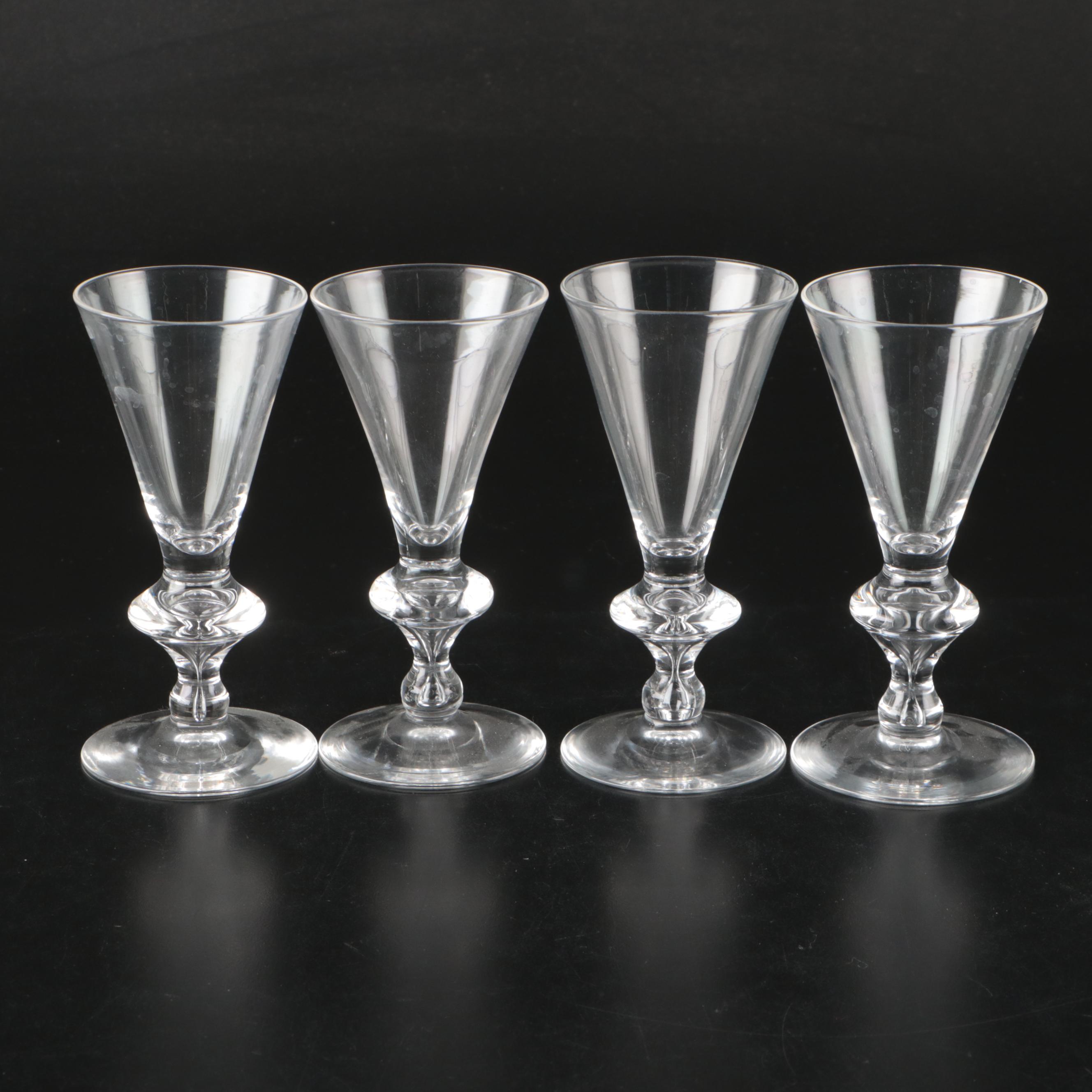 Steuben Crystal Fluted Champagne and Wine Glasses, 1930s