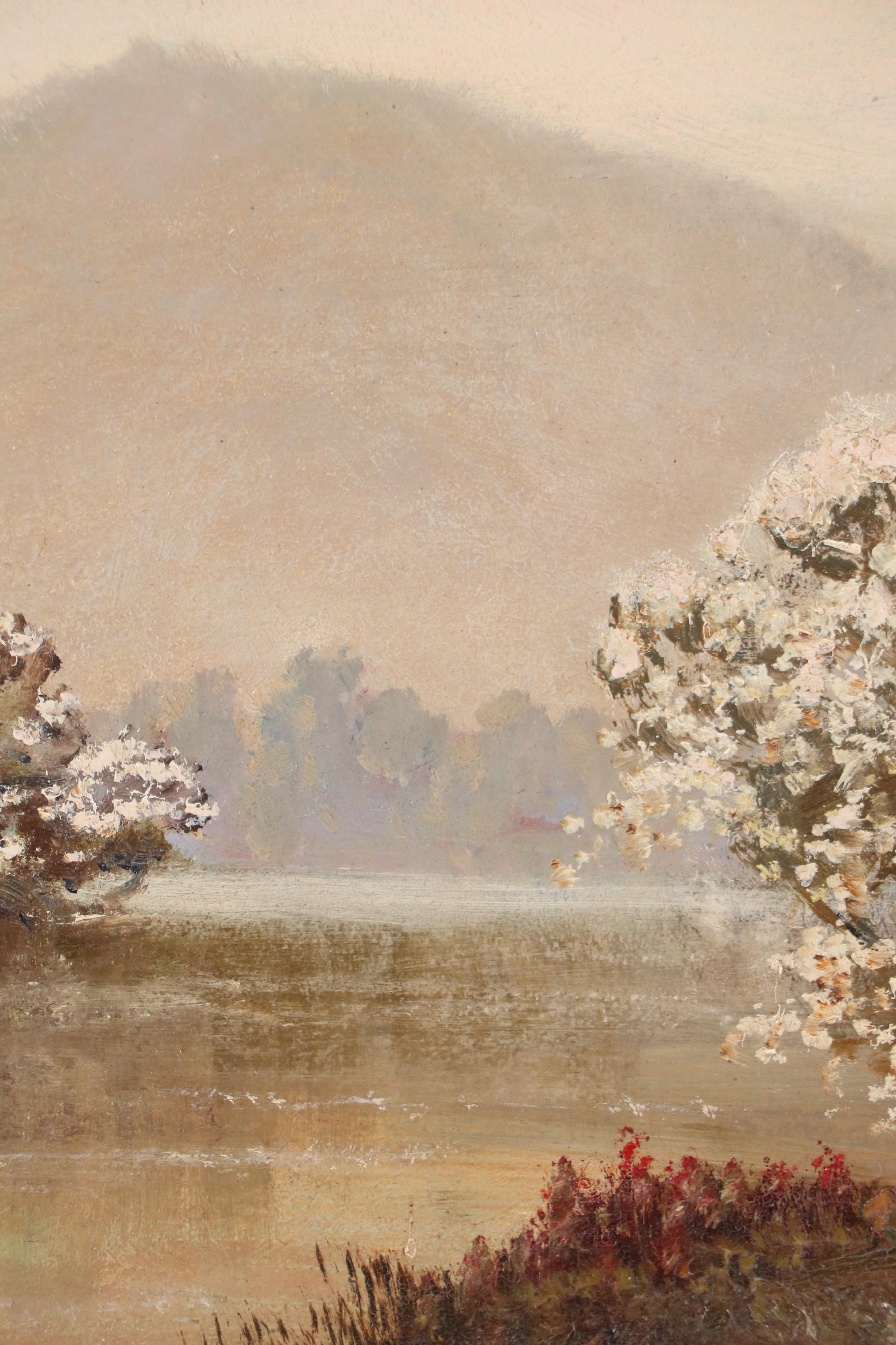 James Wynne Landscape Oil Painting "Mountains and Dogwood..."