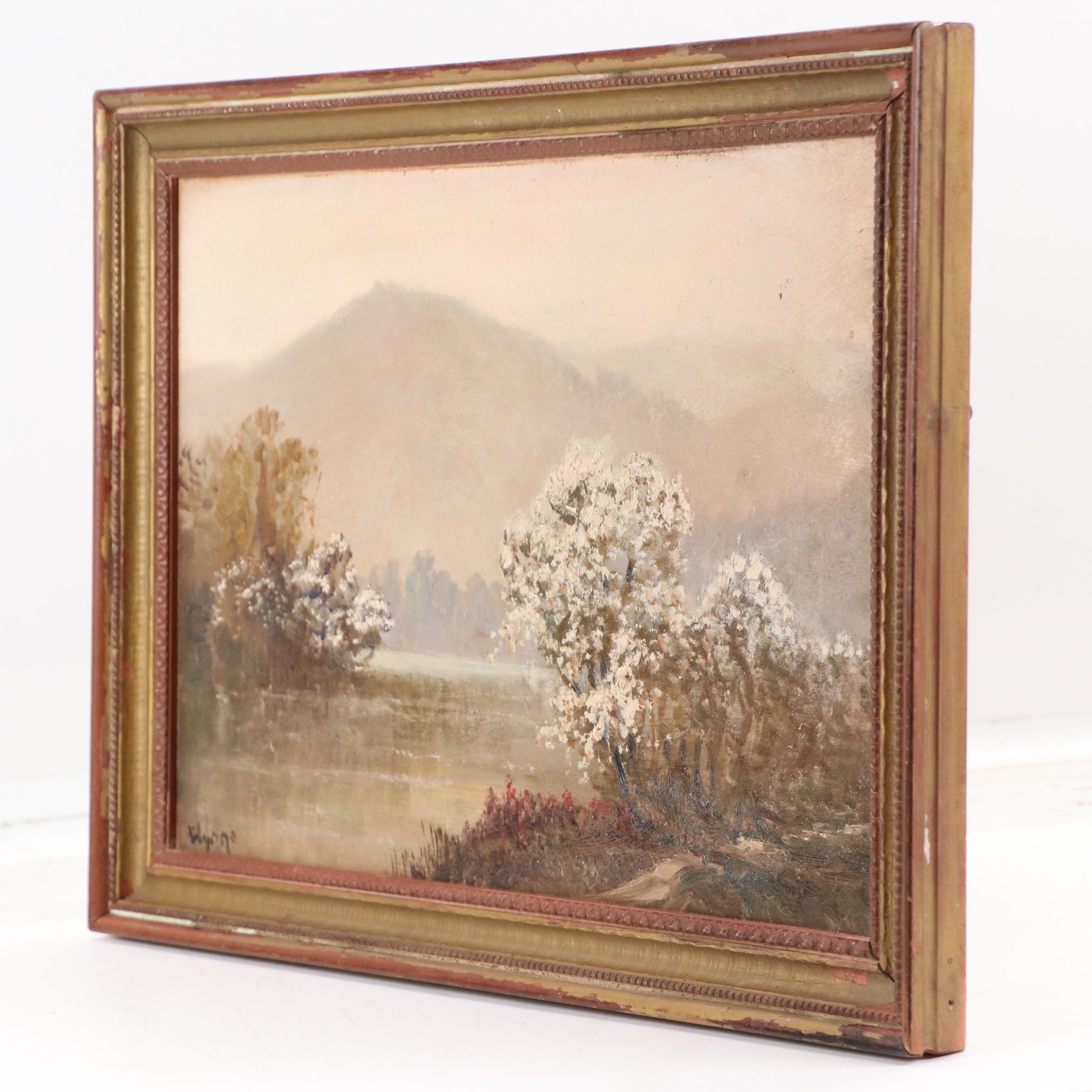 James Wynne Landscape Oil Painting "Mountains and Dogwood..."