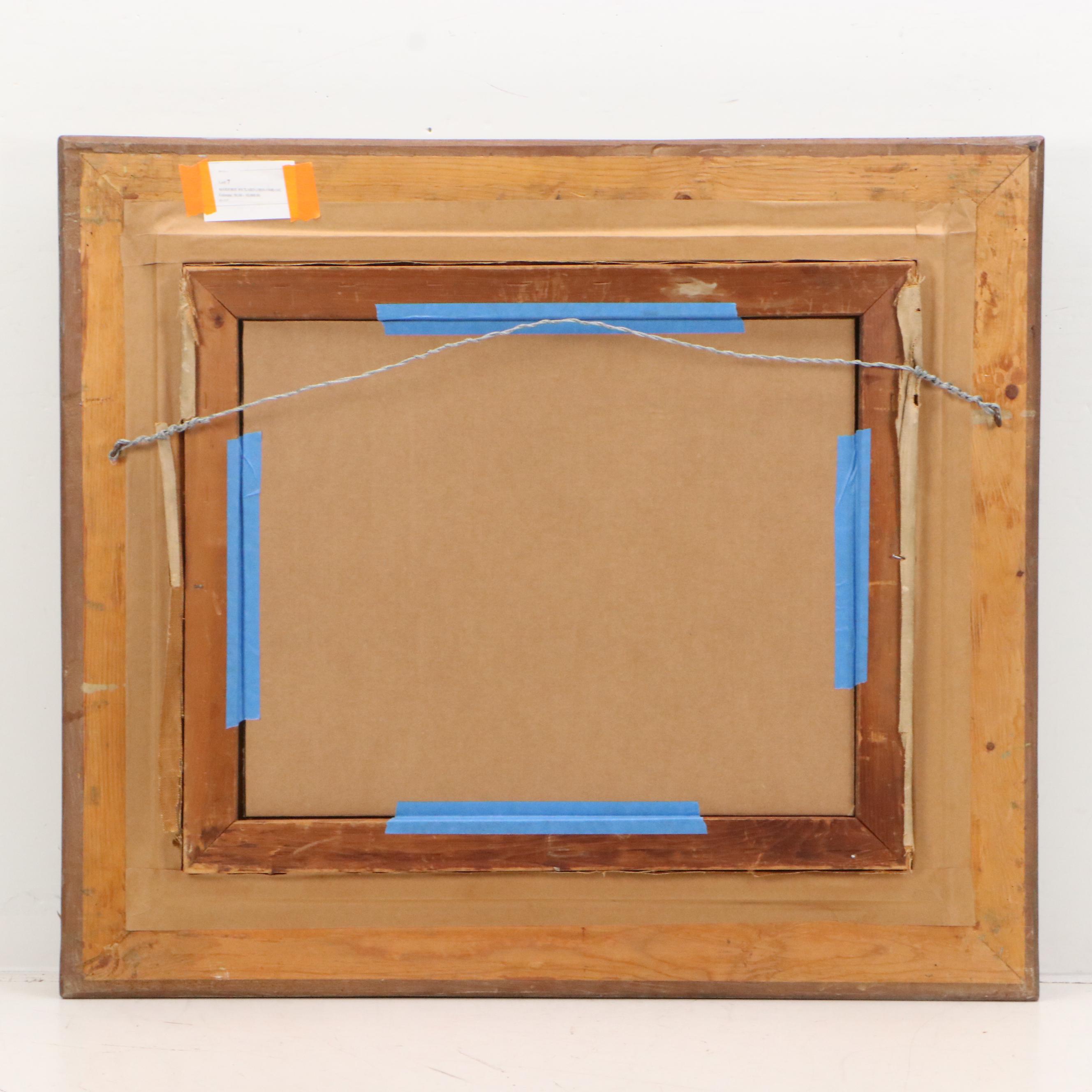 Marjorie Rey Rickard Oil Painting of Lush Mountainside with Houses, 1934