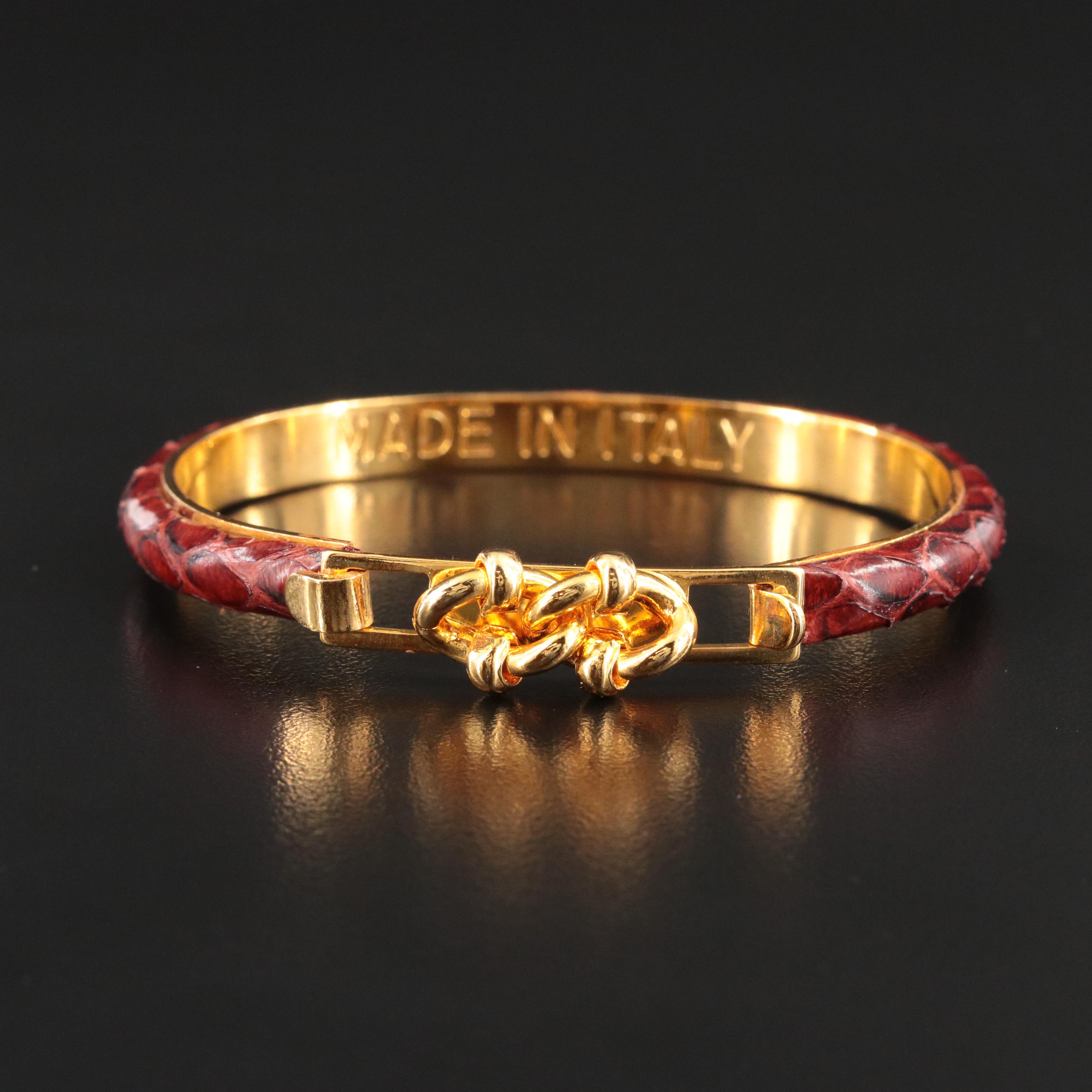 Italian Snake Skin Leather Bangle