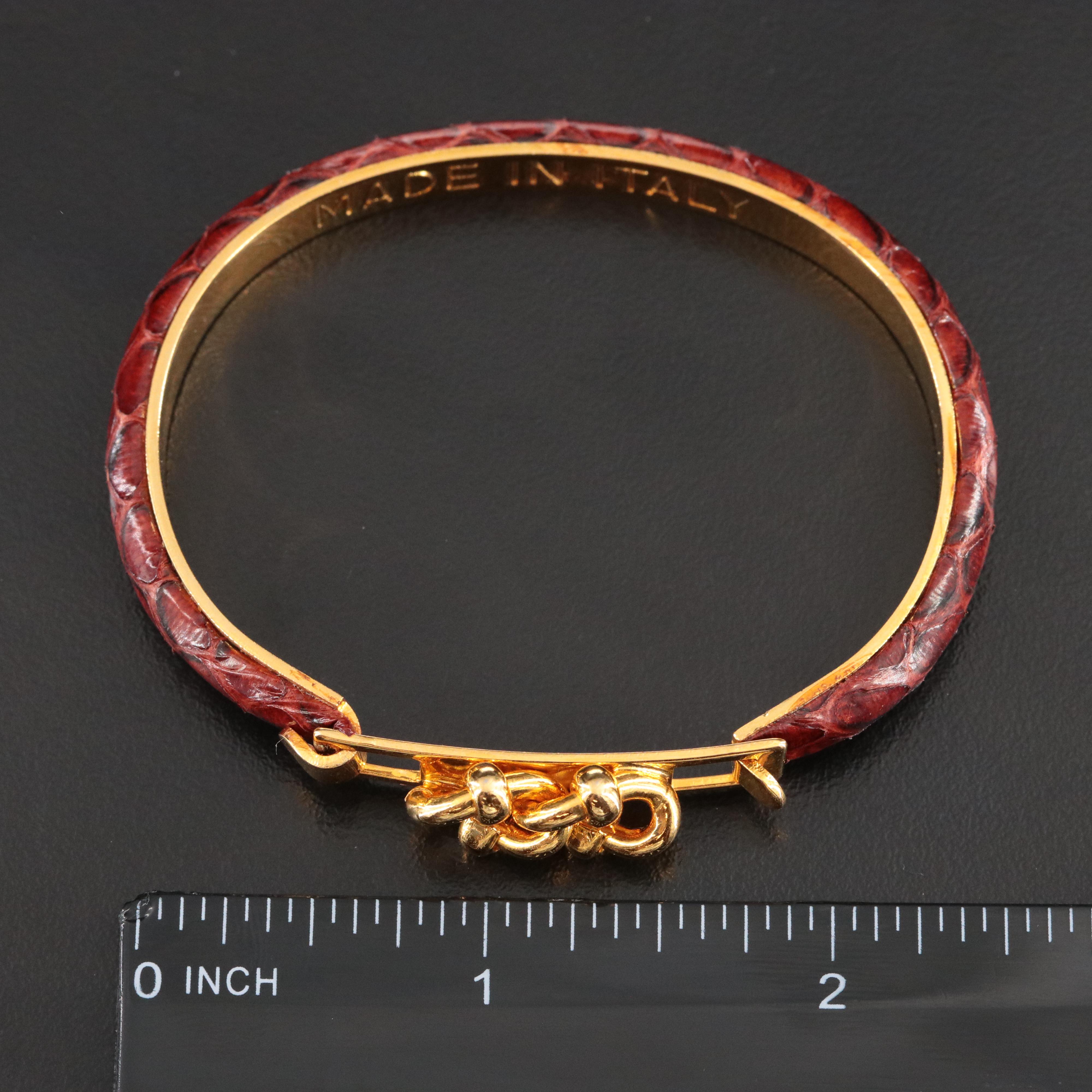 Italian Snake Skin Leather Bangle
