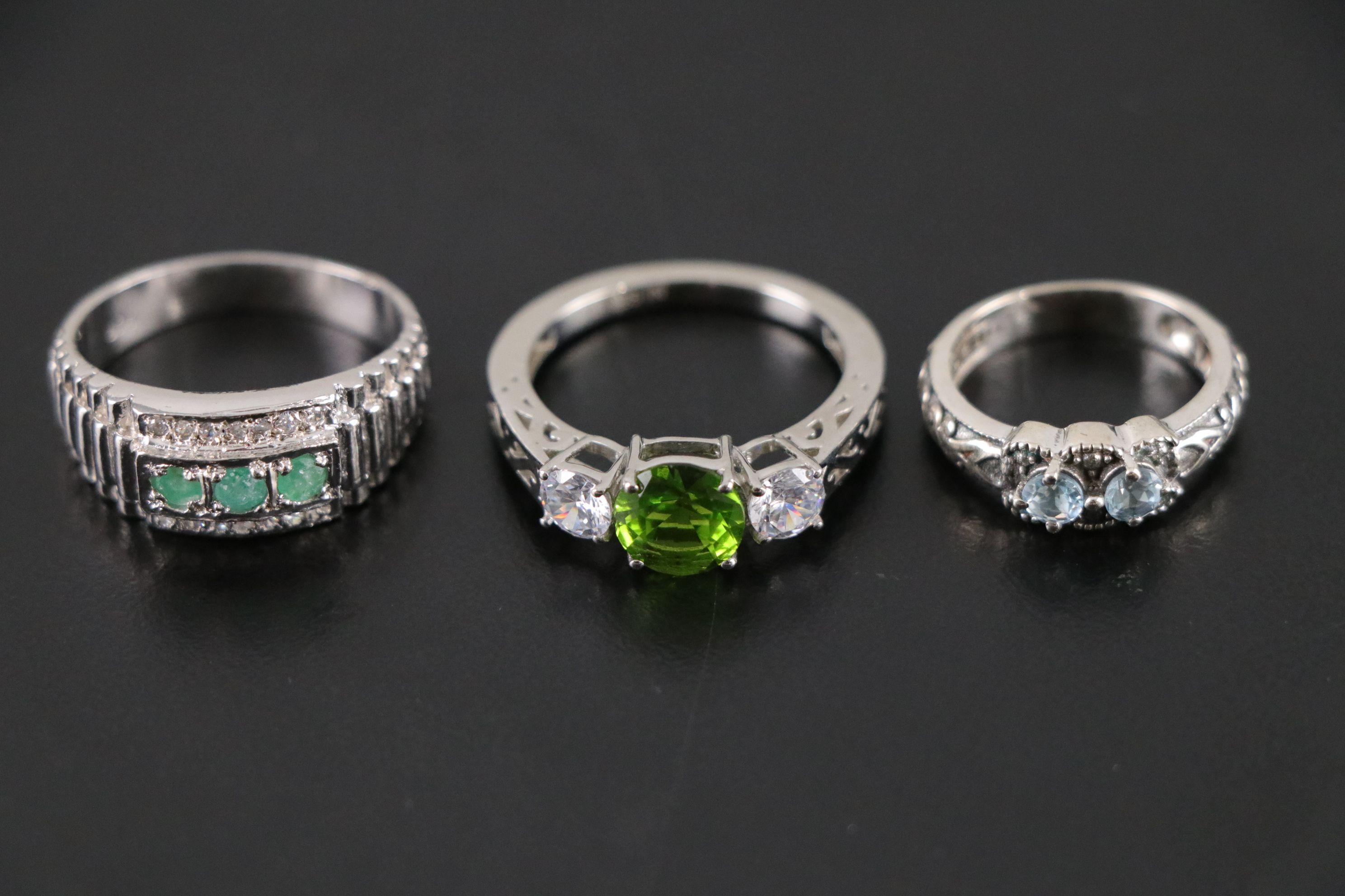 14 Assorted Sterling Silver Rings, Necklaces and Earrings