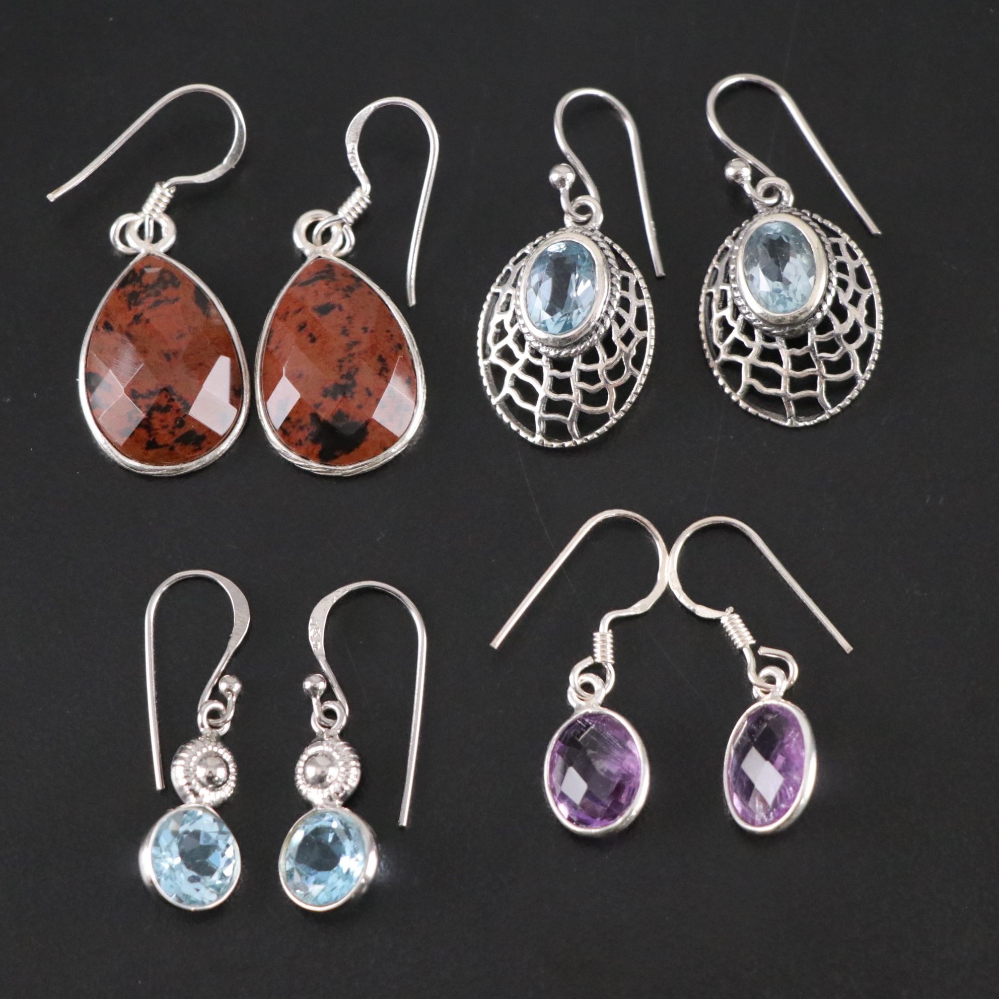 14 Assorted Sterling Silver Rings, Necklaces and Earrings