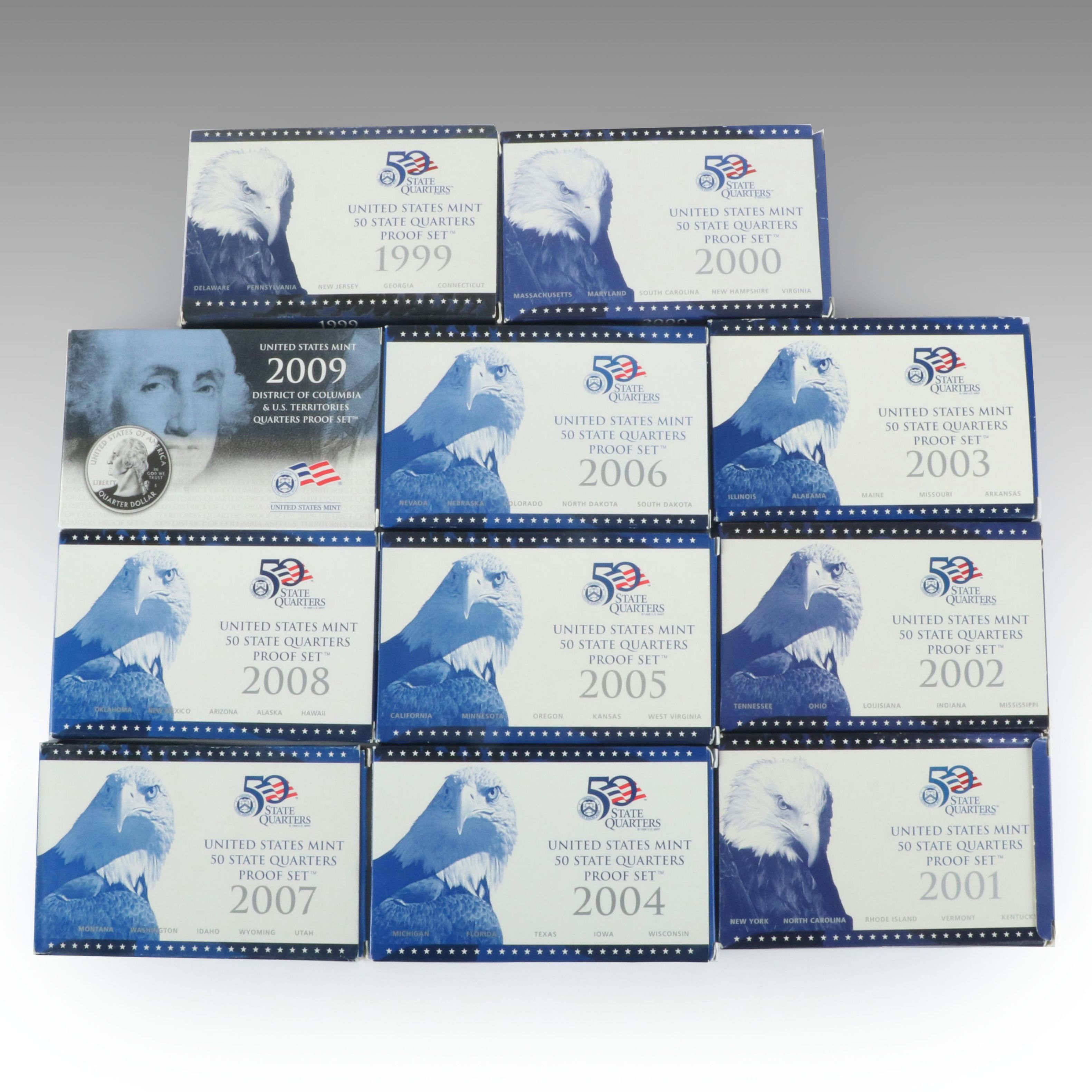 Complete Collection of Proof State Quarter Sets 1999-2009