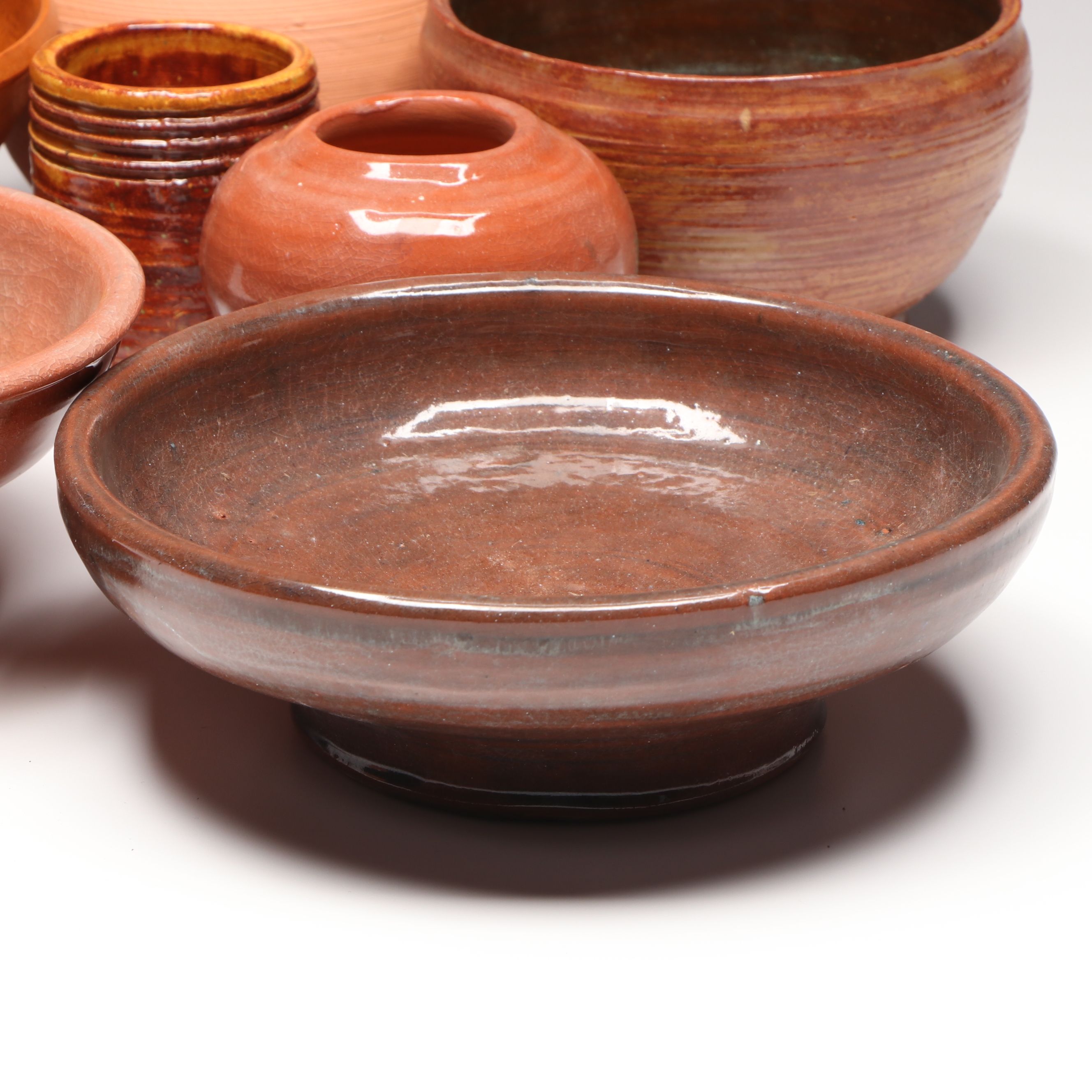 Lutz Art Pottery Terracotta Bowls and Vases