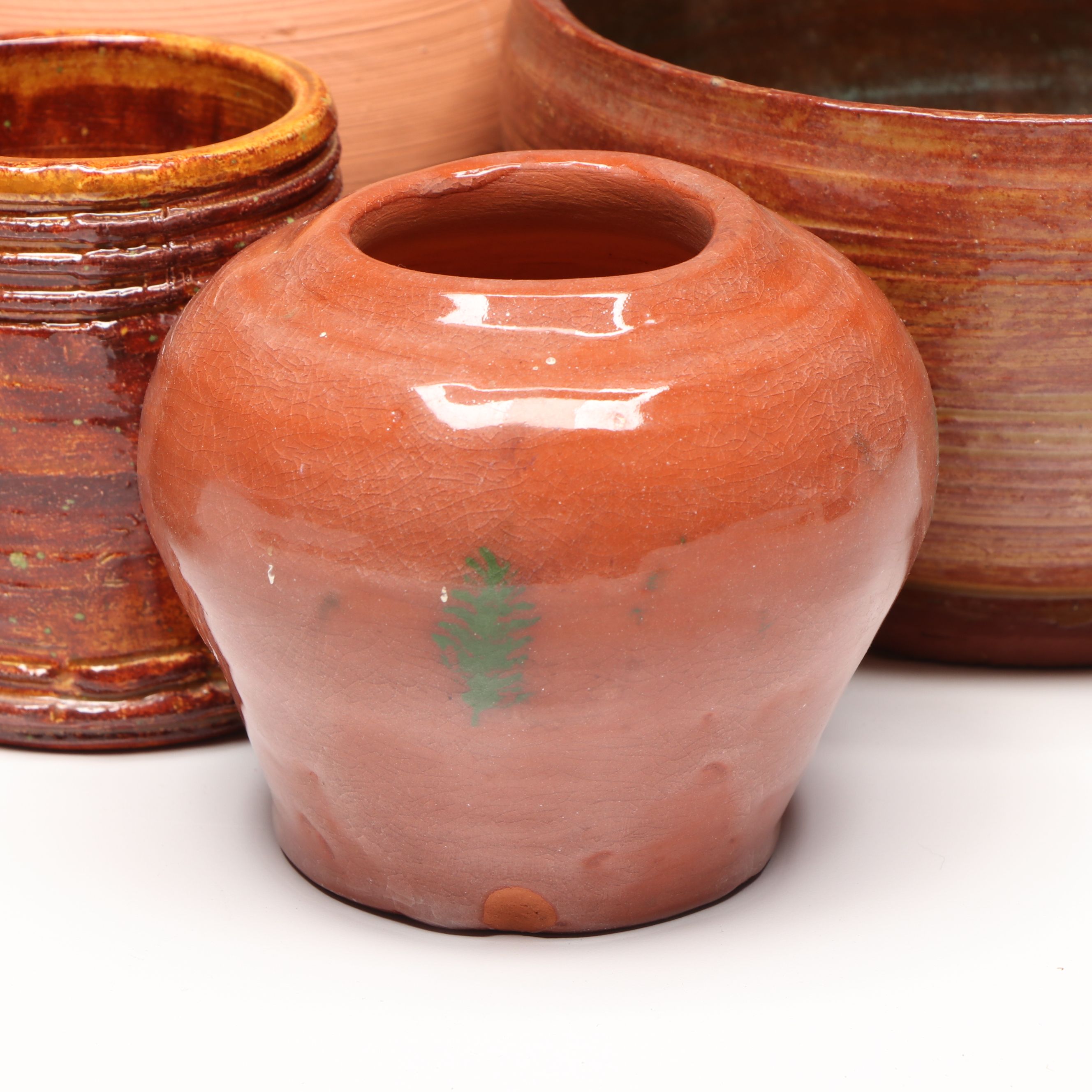 Lutz Art Pottery Terracotta Bowls and Vases