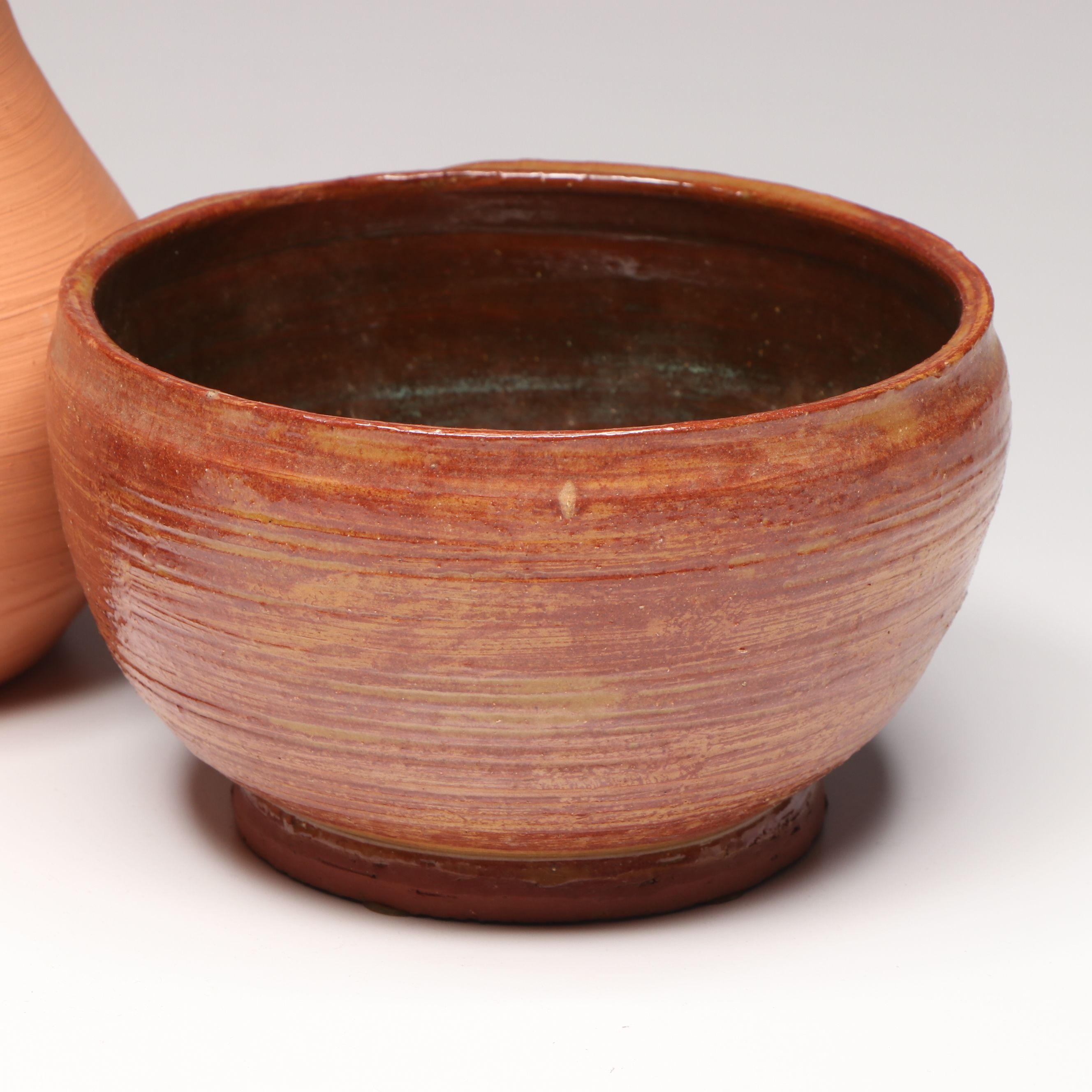 Lutz Art Pottery Terracotta Bowls and Vases