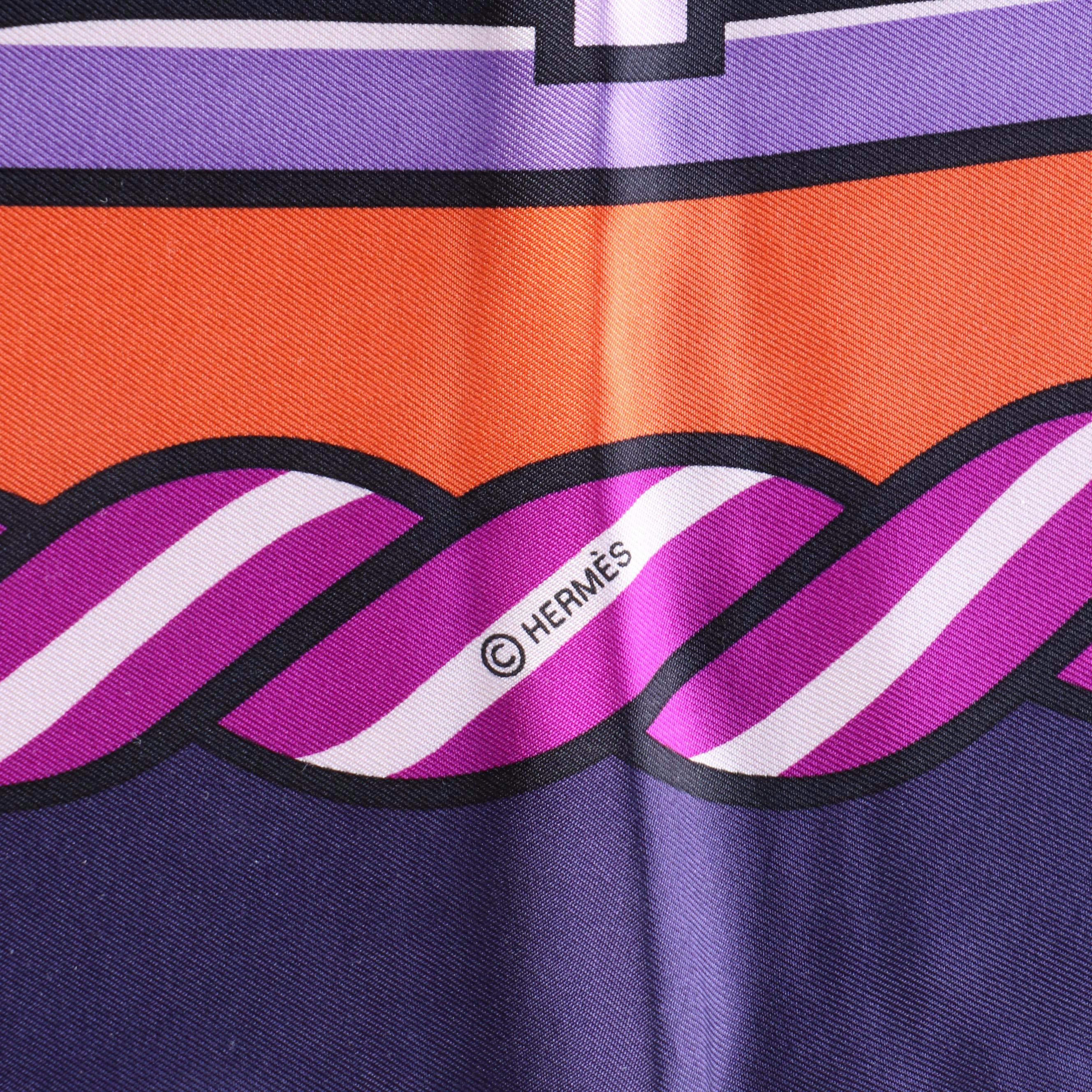 Hermès "Quadrige" Silk Twill Scarf 90 in Box