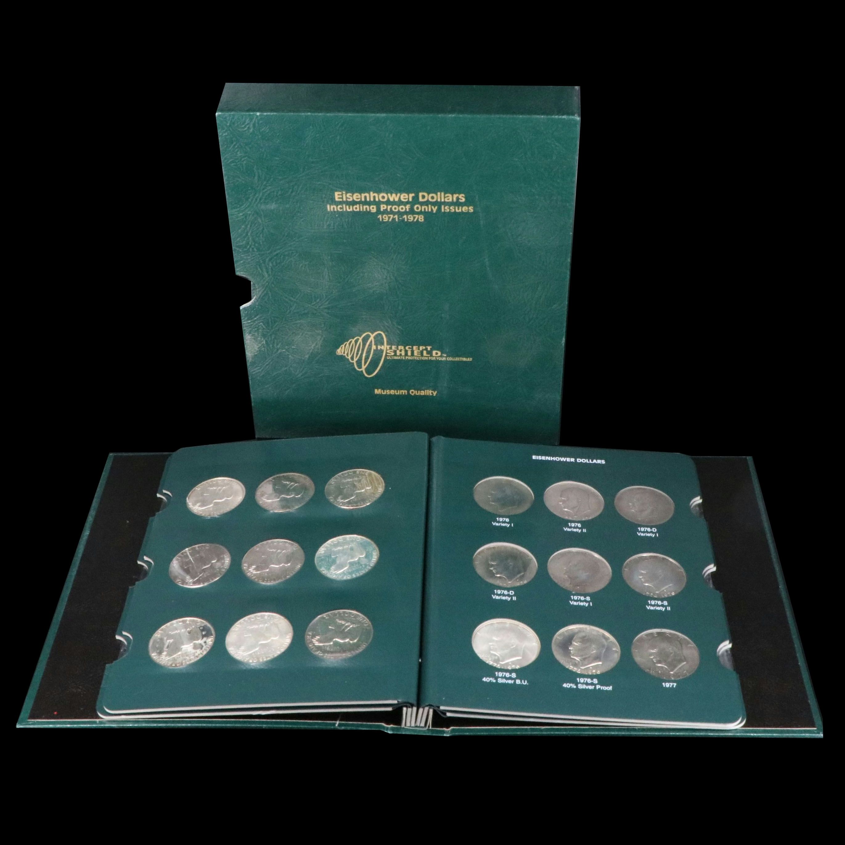 Complete Eisenhower Dollar Collection Including Proofs and Silver Issues