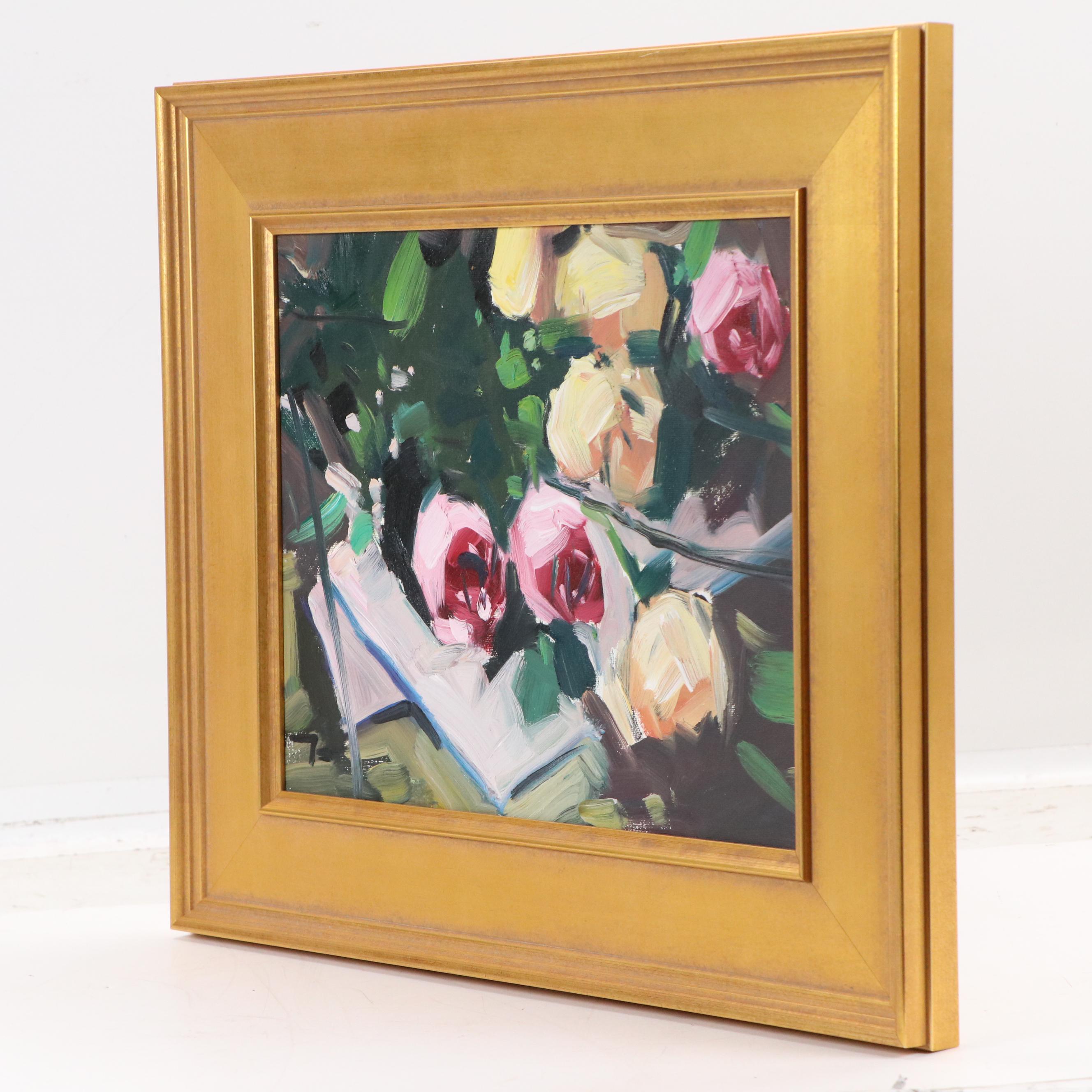 Jose Trujillo Oil Painting "Roses," 2019