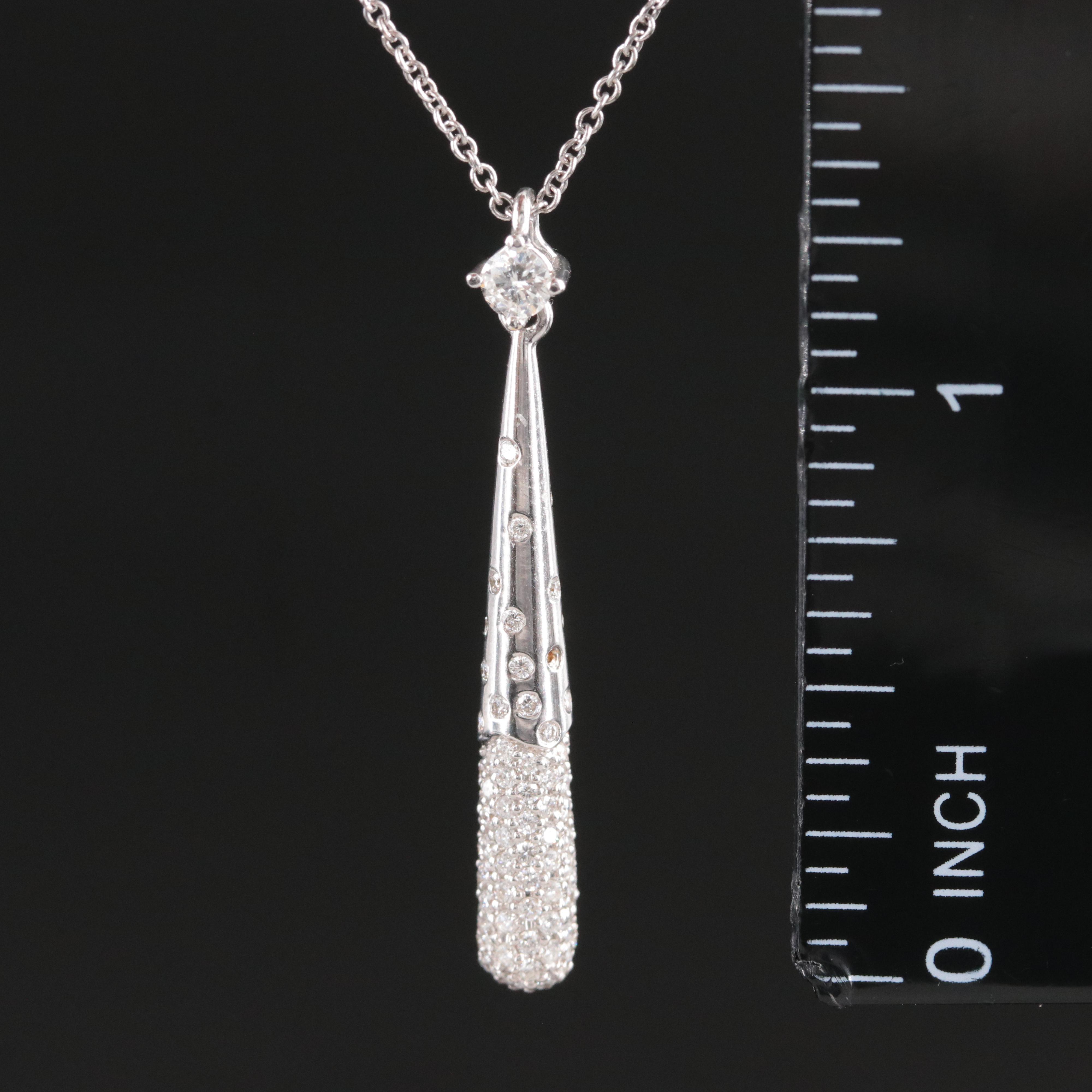 Kurt Wayne 18K 1.24 CTW Diamond Pavé Drop Pendant Necklace
