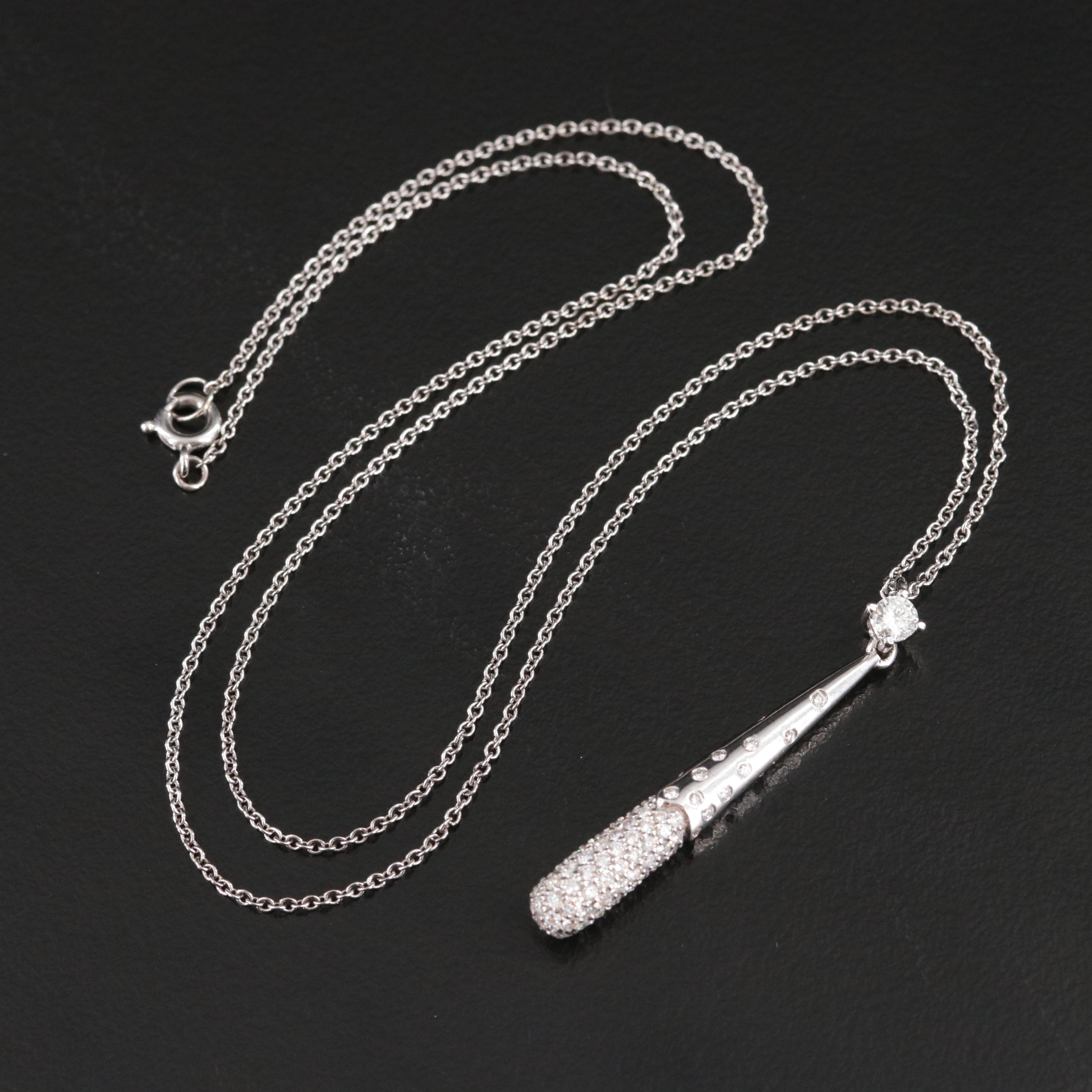 Kurt Wayne 18K 1.24 CTW Diamond Pavé Drop Pendant Necklace