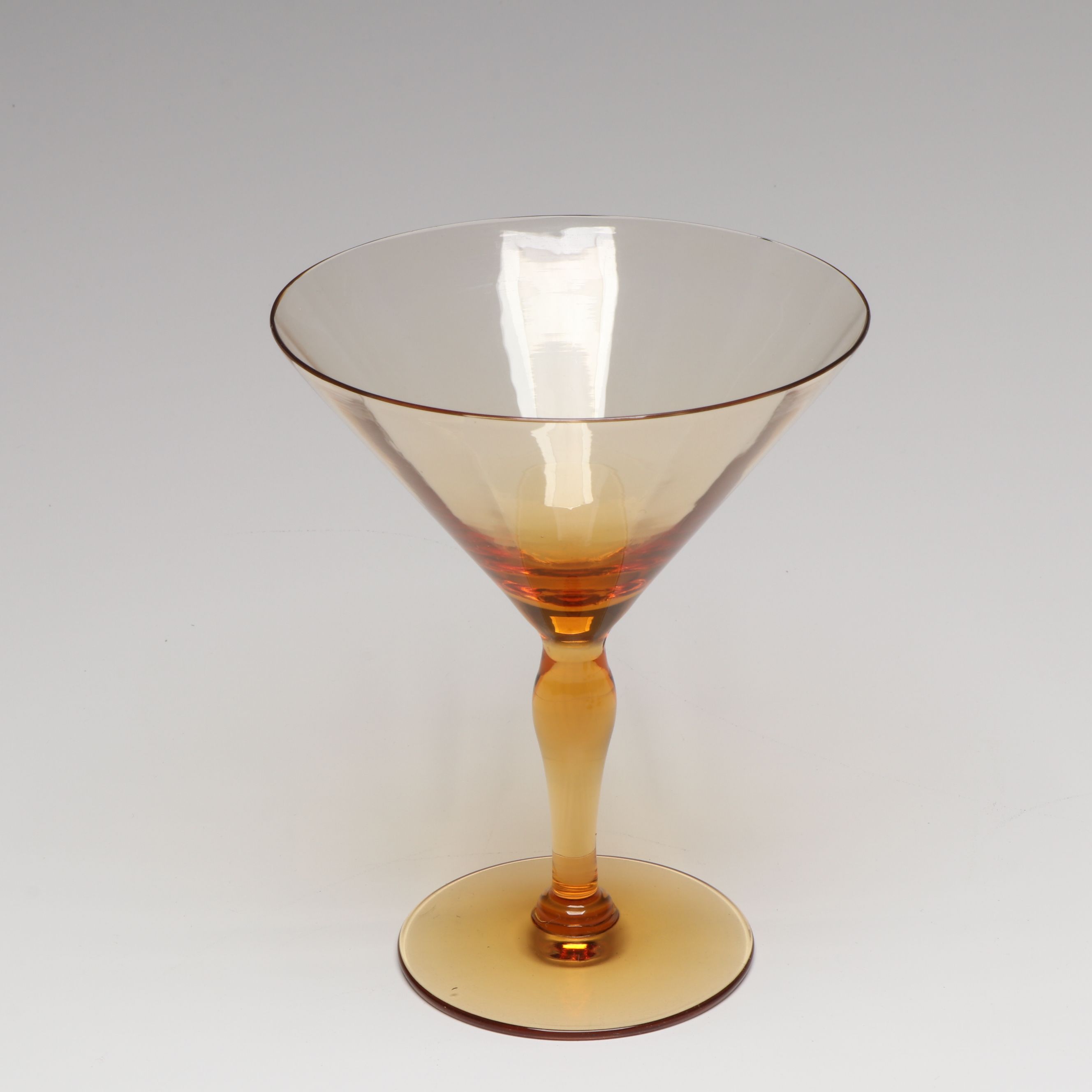 Tall Amber Glass Champagne Sherbets