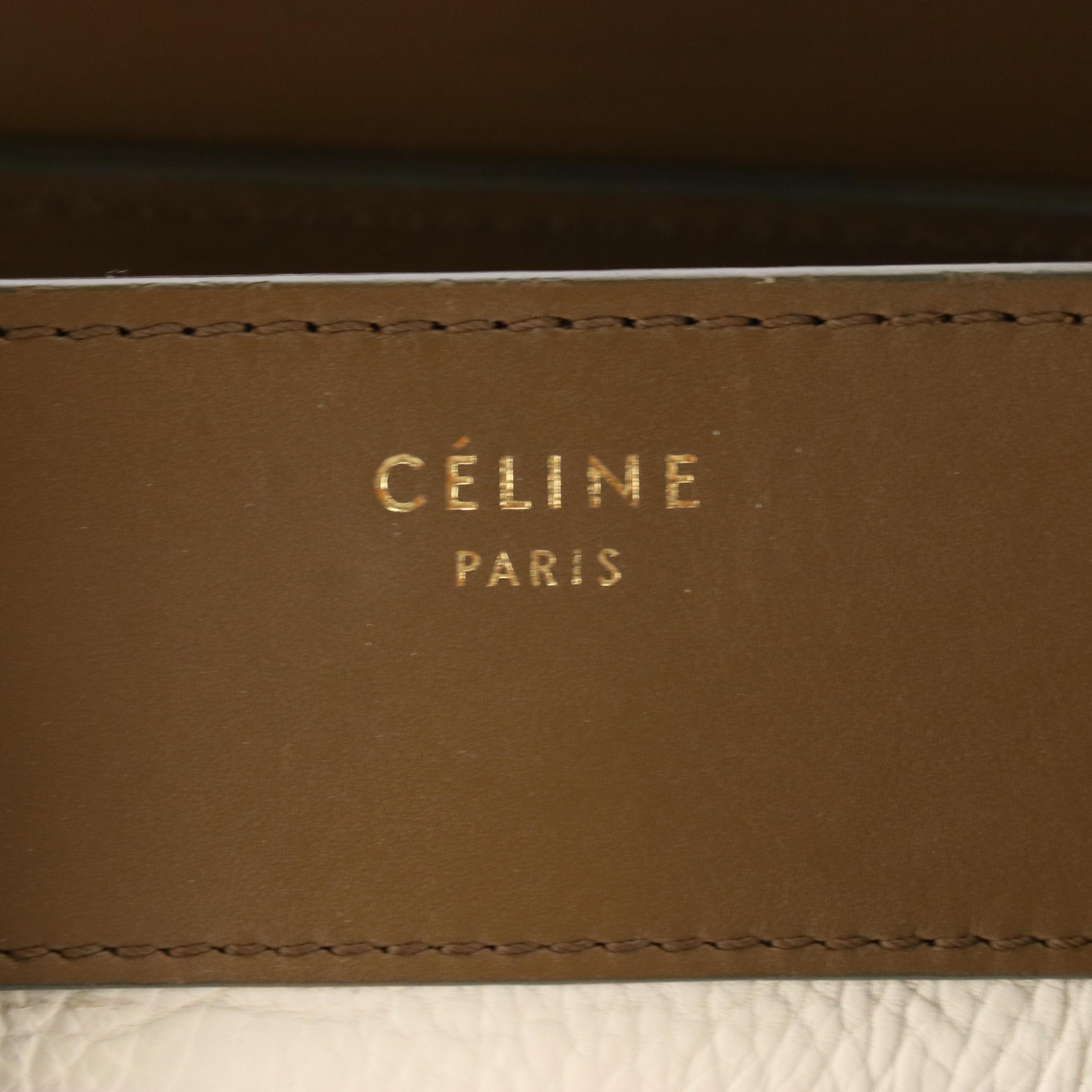 Céline Tricolor Leather and Suede Mini Luggage Tote Bag