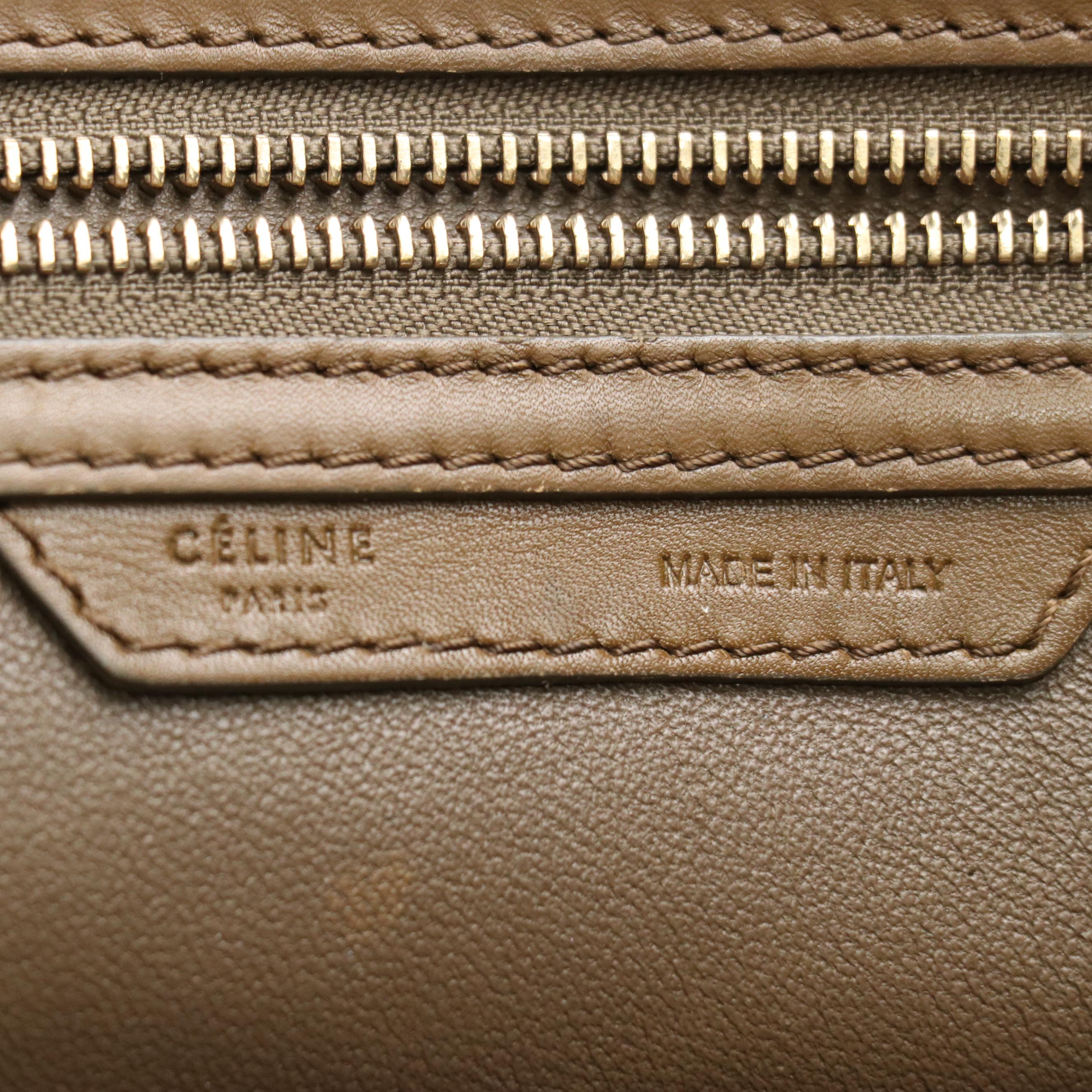 Céline Tricolor Leather and Suede Mini Luggage Tote Bag