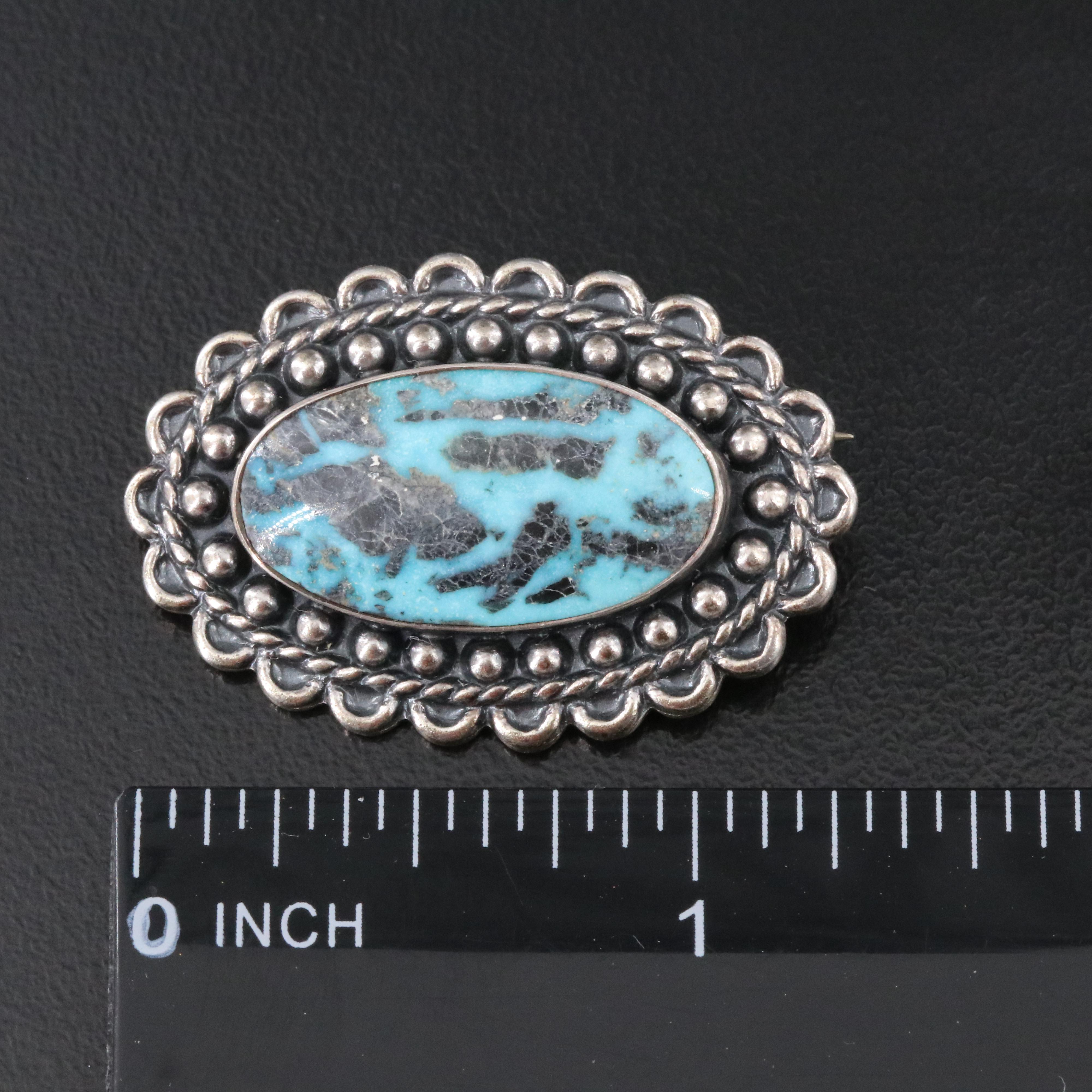 Southwestern Sterling Turquoise Brooches