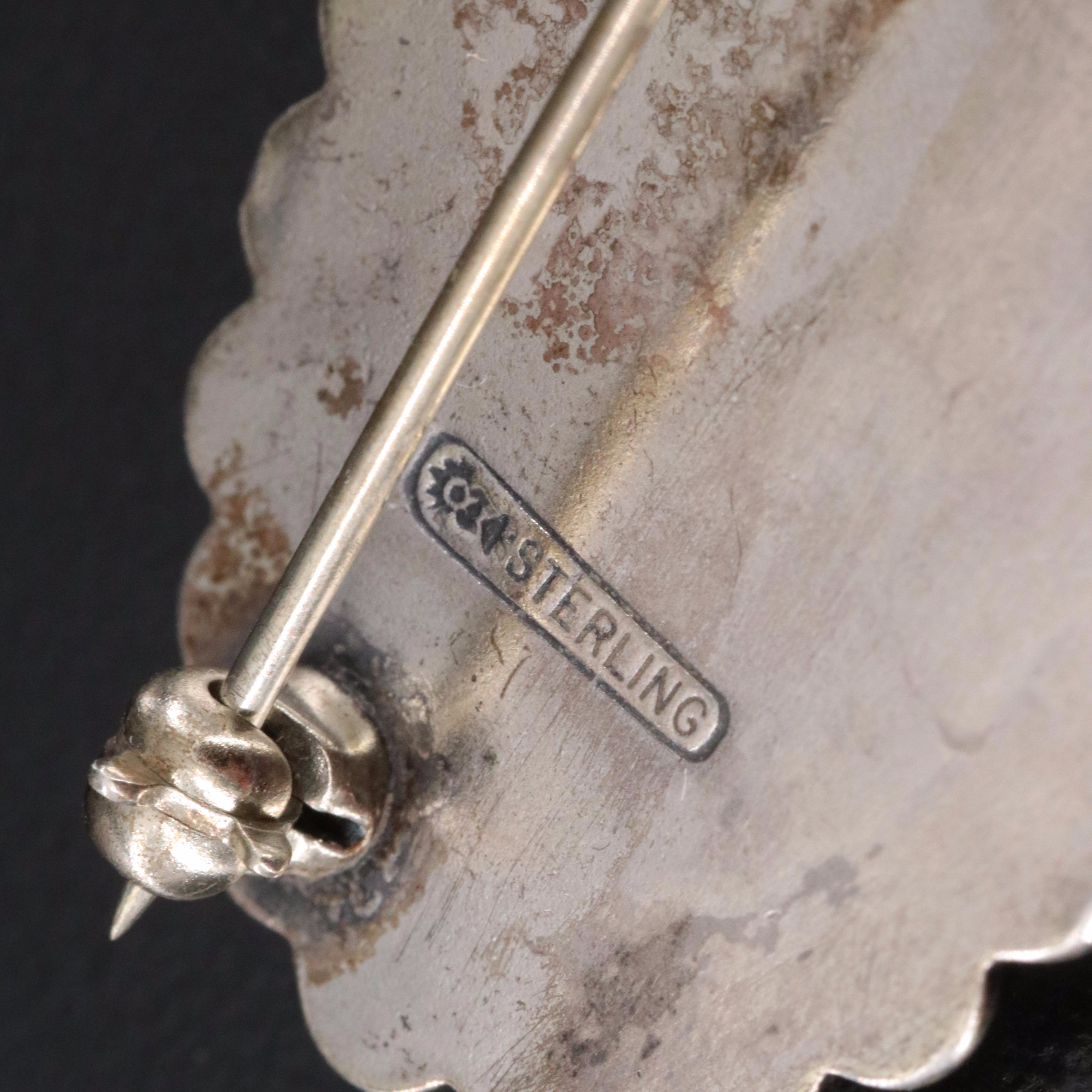 Southwestern Sterling Turquoise Brooches