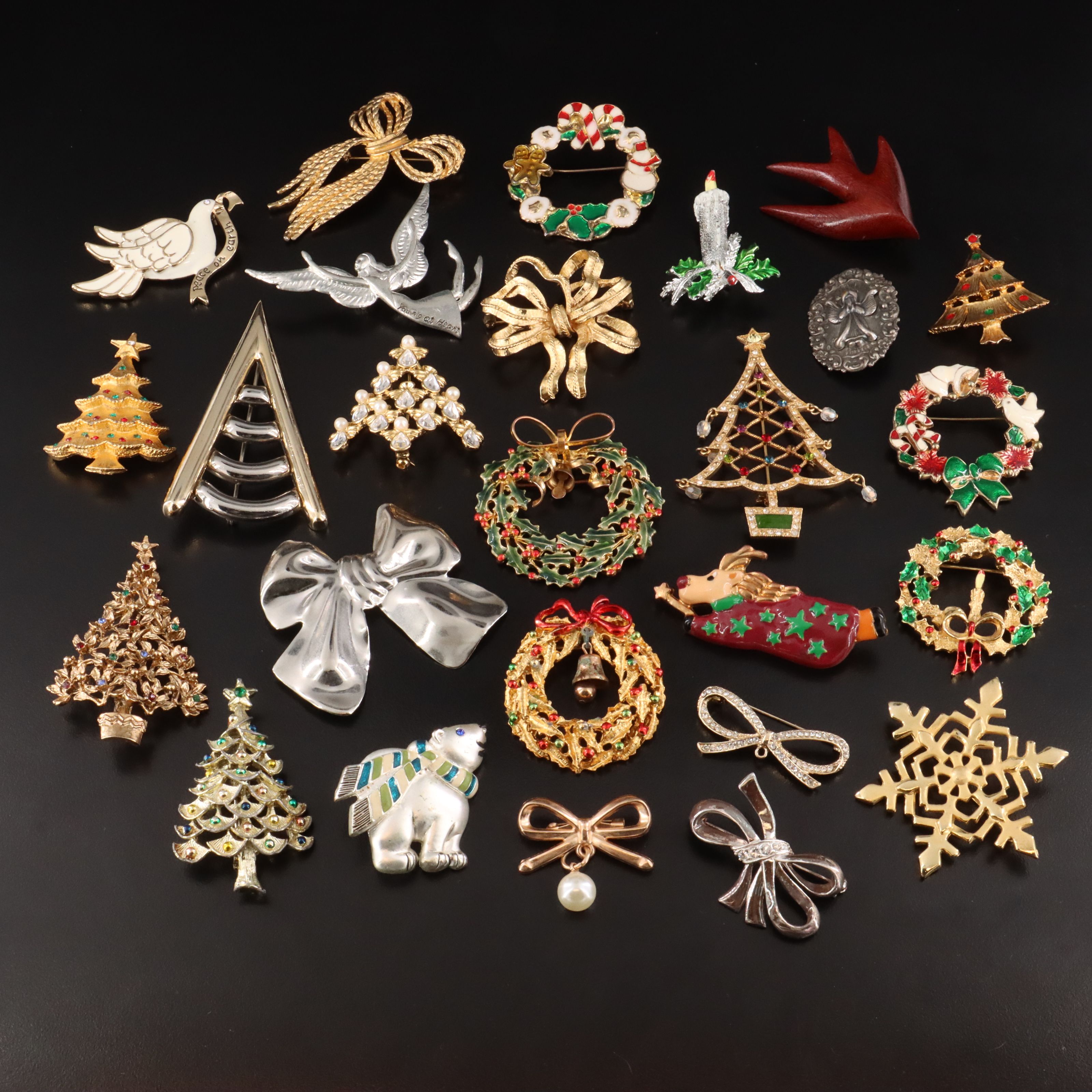 Christmas Themed Brooch Collection