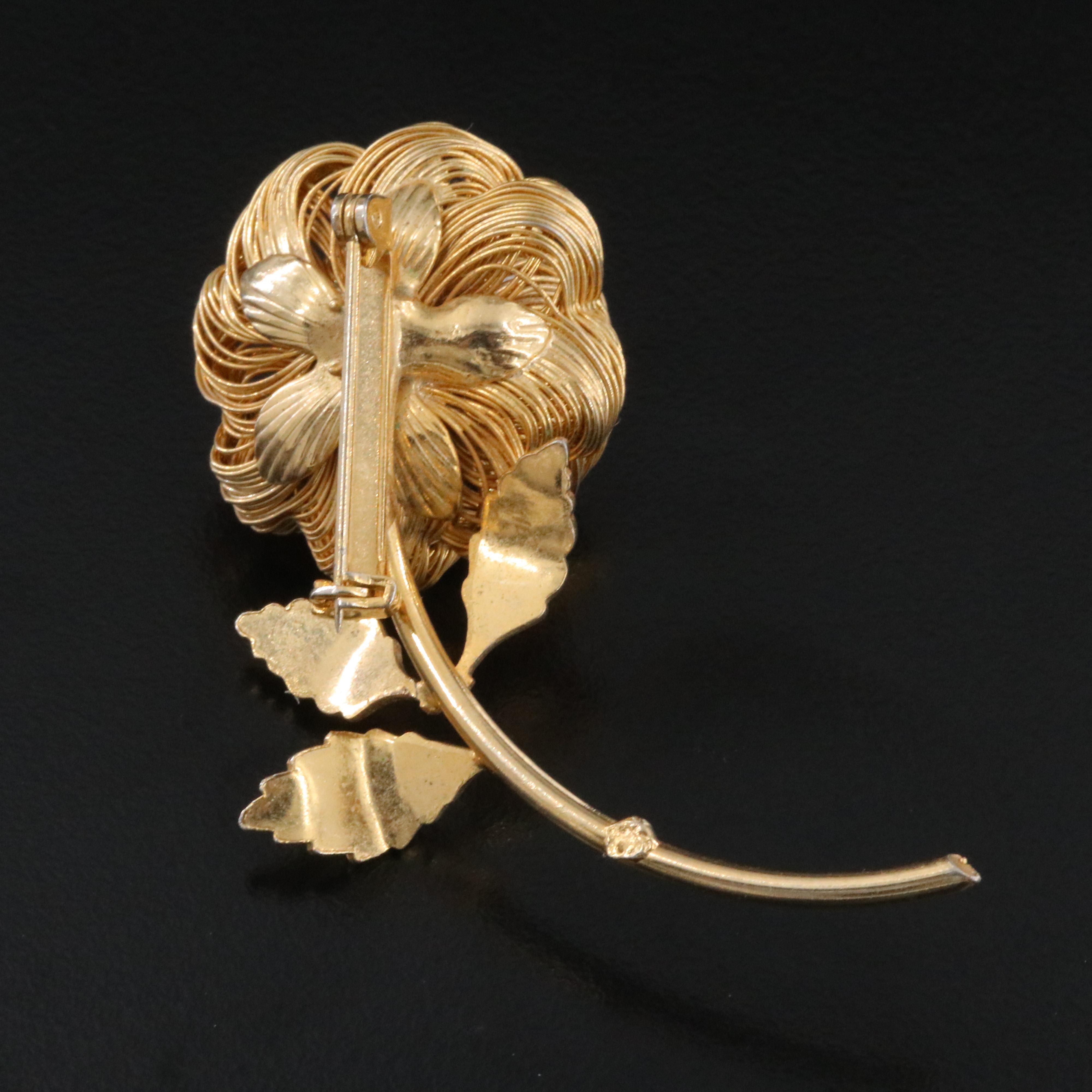 Rhinestone Flower Brooch